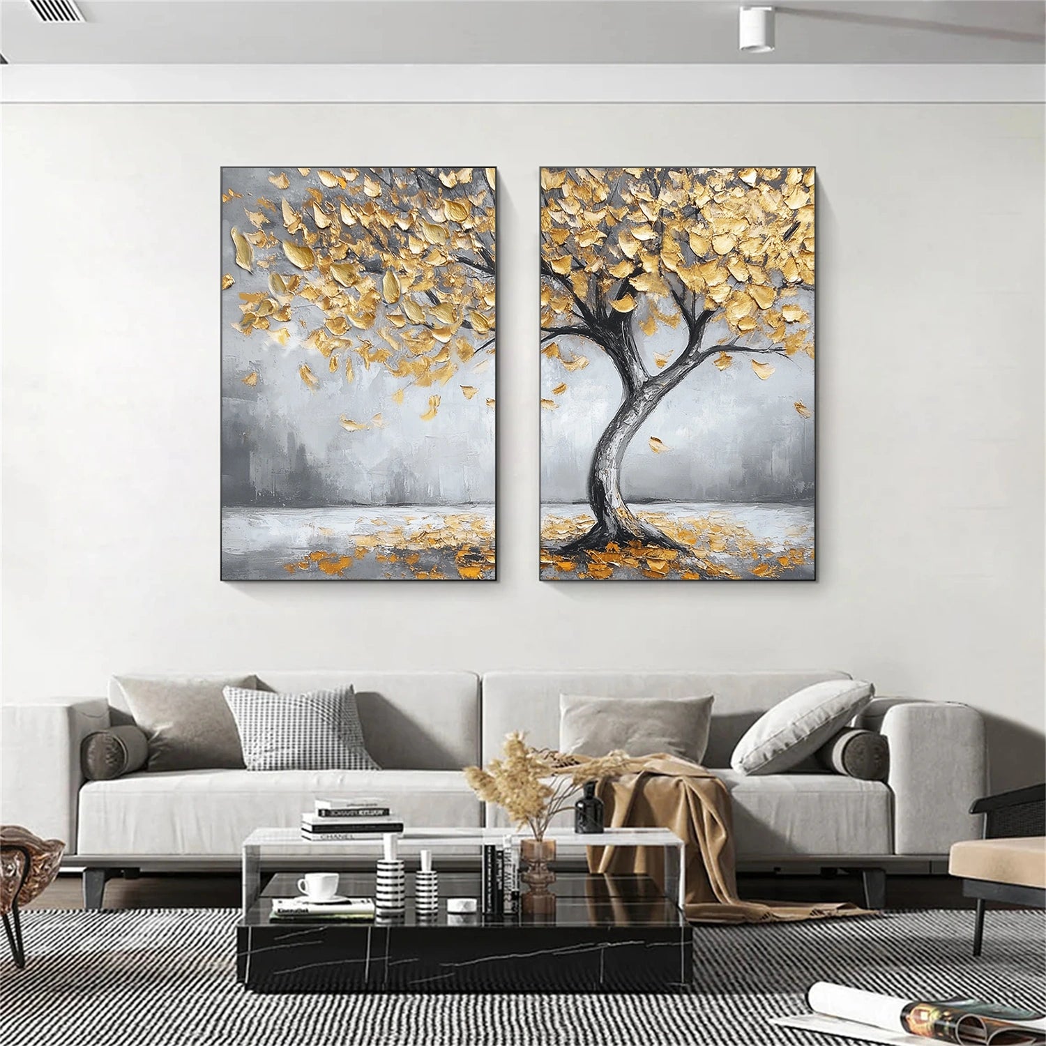 Tree Abstract Textured Wall Art Set of 2 #TP064