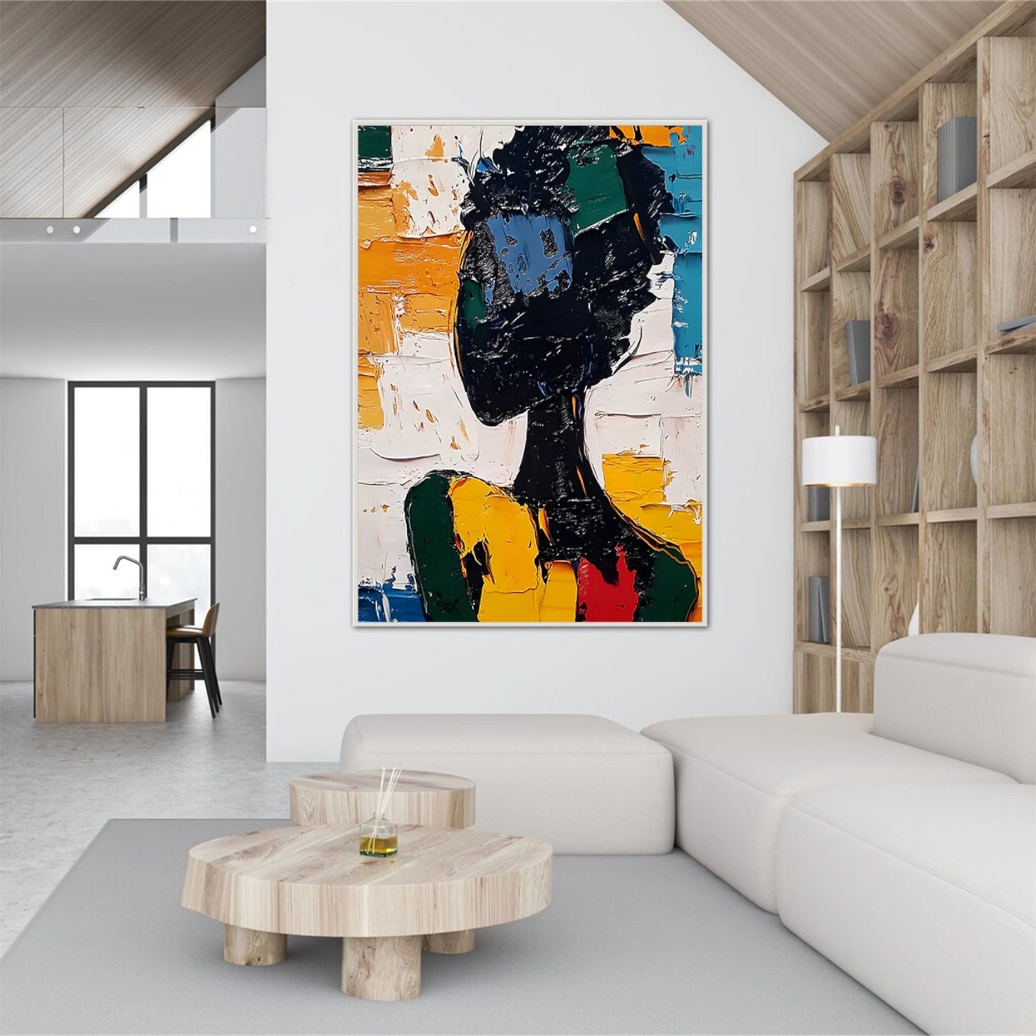 Abstract Portrait Textured Canvas Art #AE045