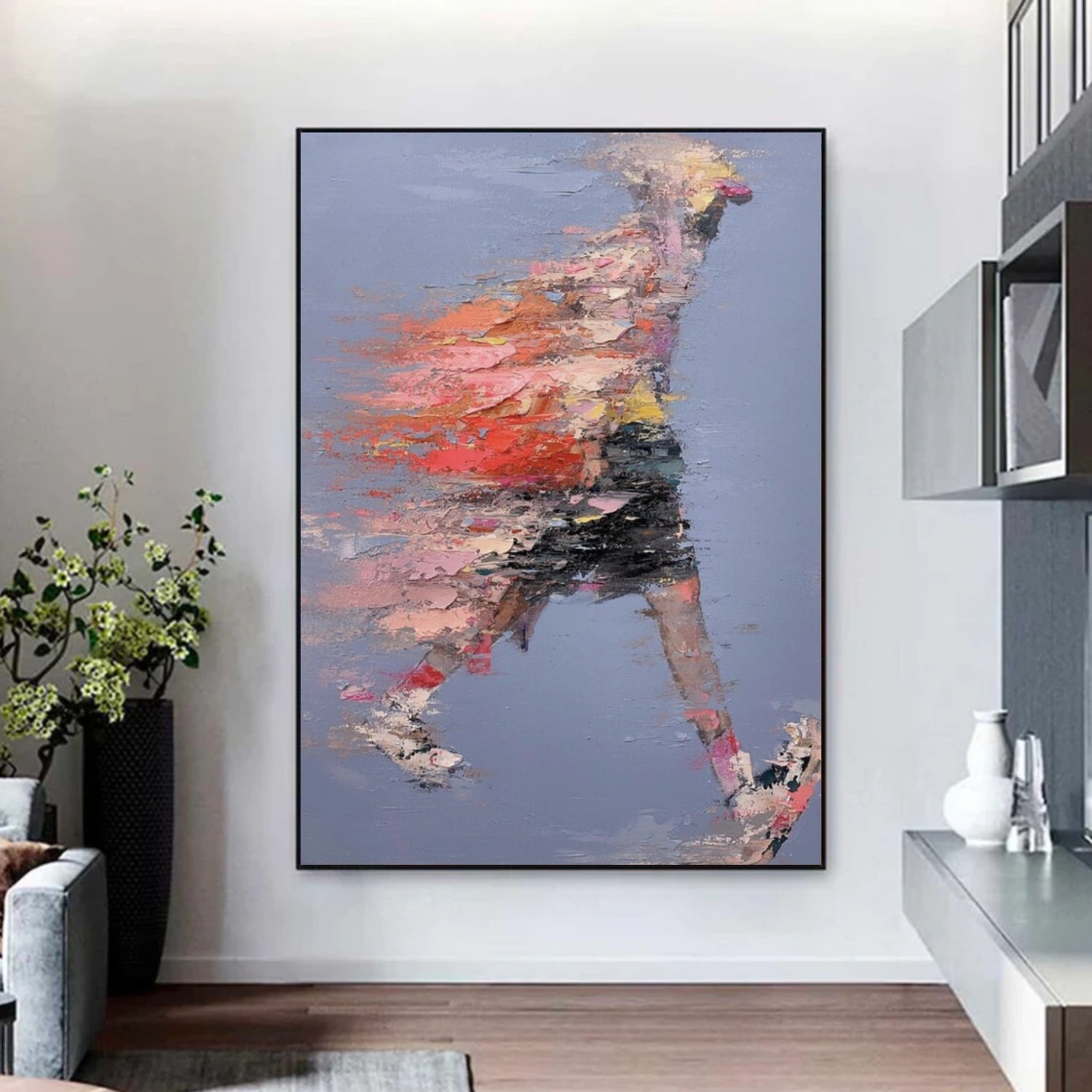 Abstract People Textured Canvas #AE055