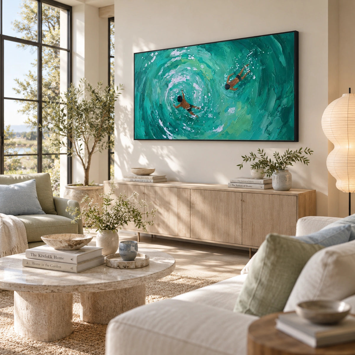 Swimming Sports Textured Wall Art #MS135