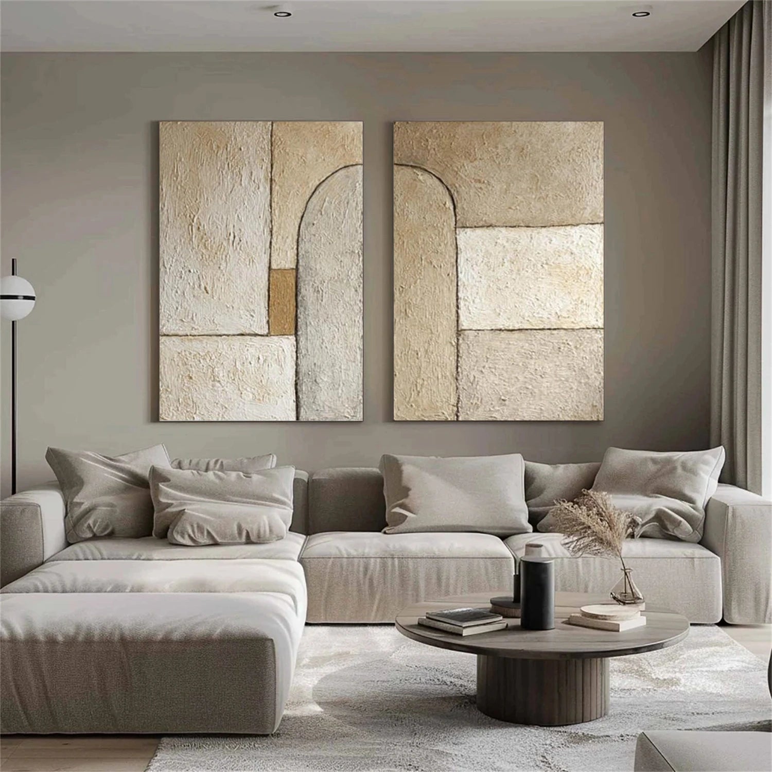 Wabi Sabi Textured Canvas Art Set of 2 #WS133