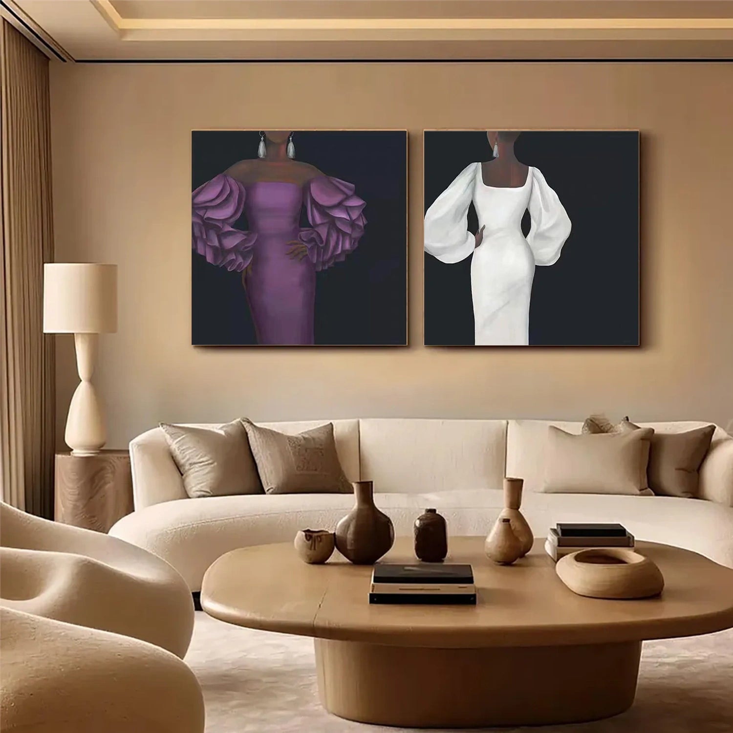 Abstract People Canvas Art Set of 2 #AE030