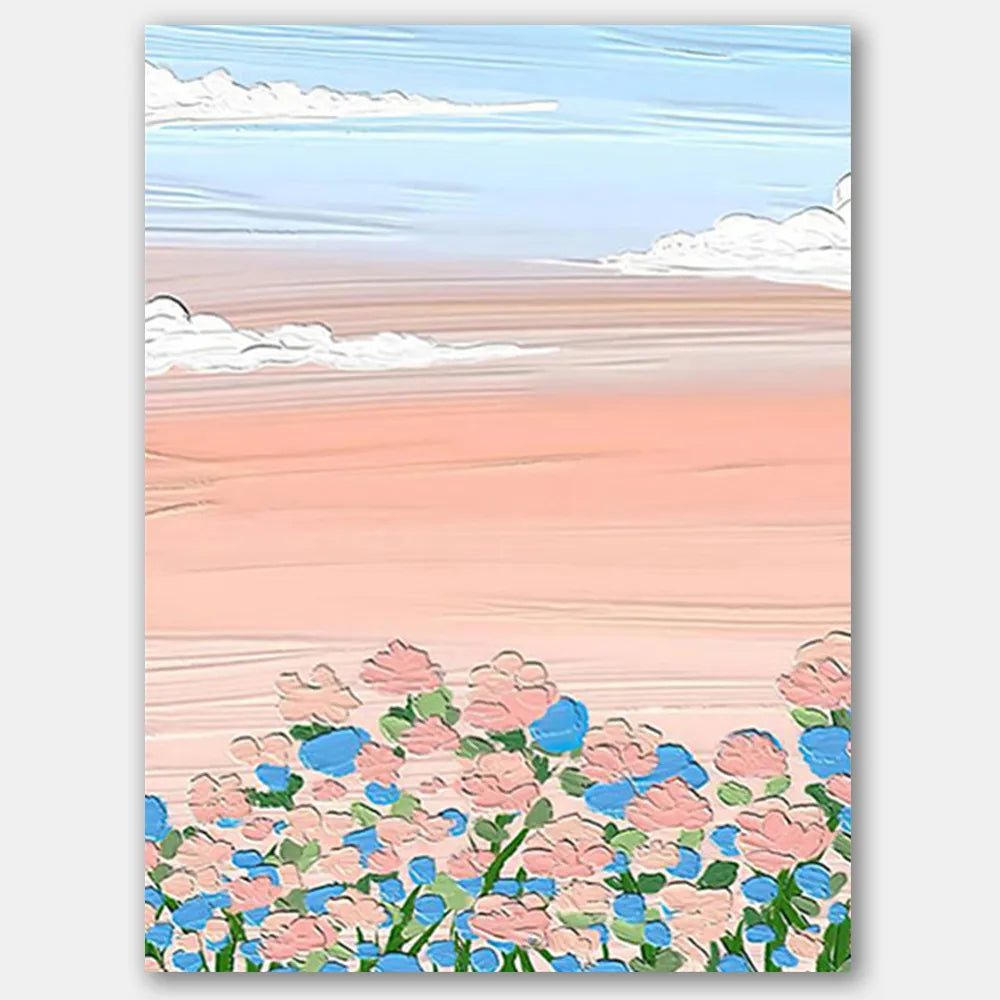 Colorful Flower Textured Painting Canvas #FP031