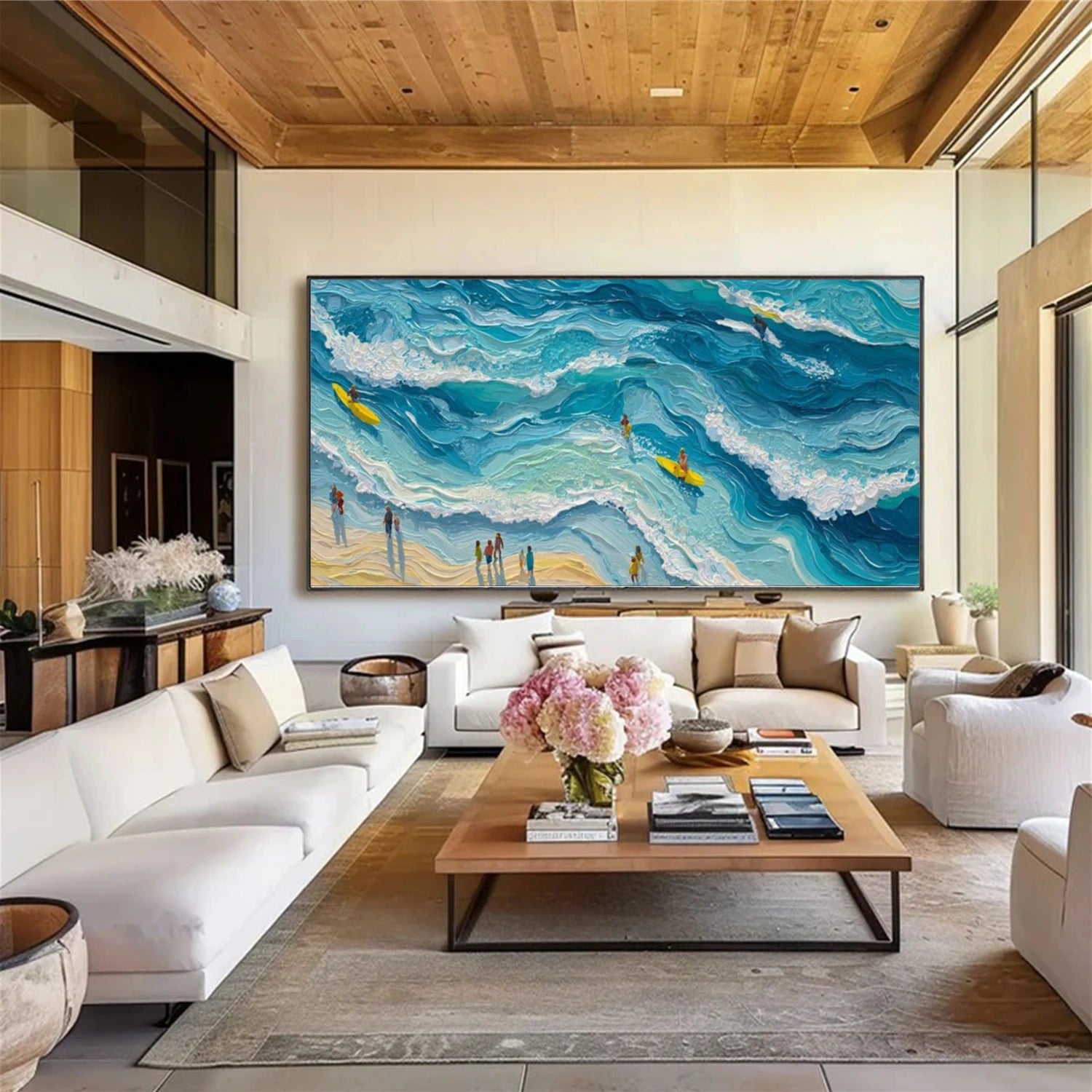 Surfing Sport Textured Wall Art #MS096