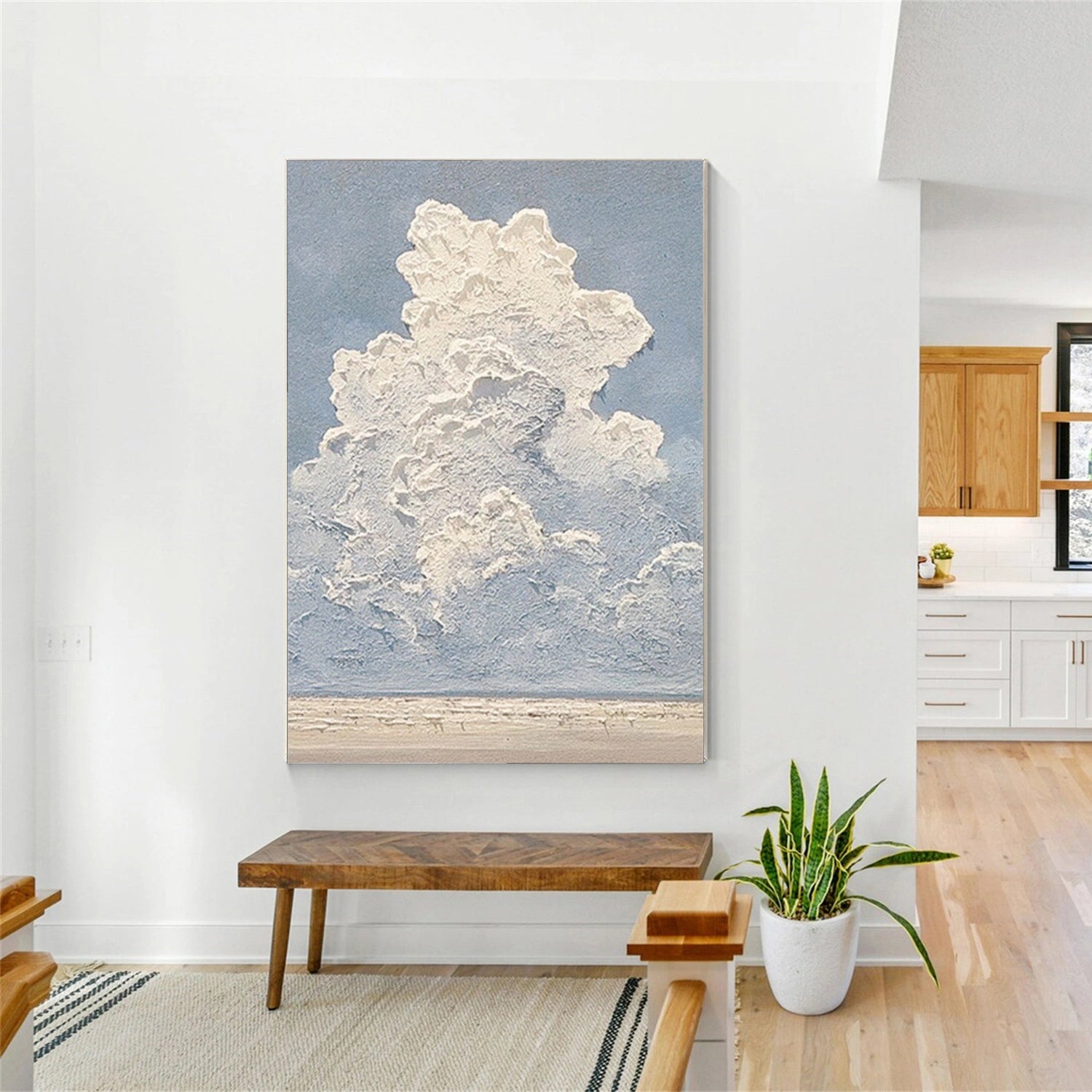 Ocean And Sky Abstract Textured Wall Art #OS087