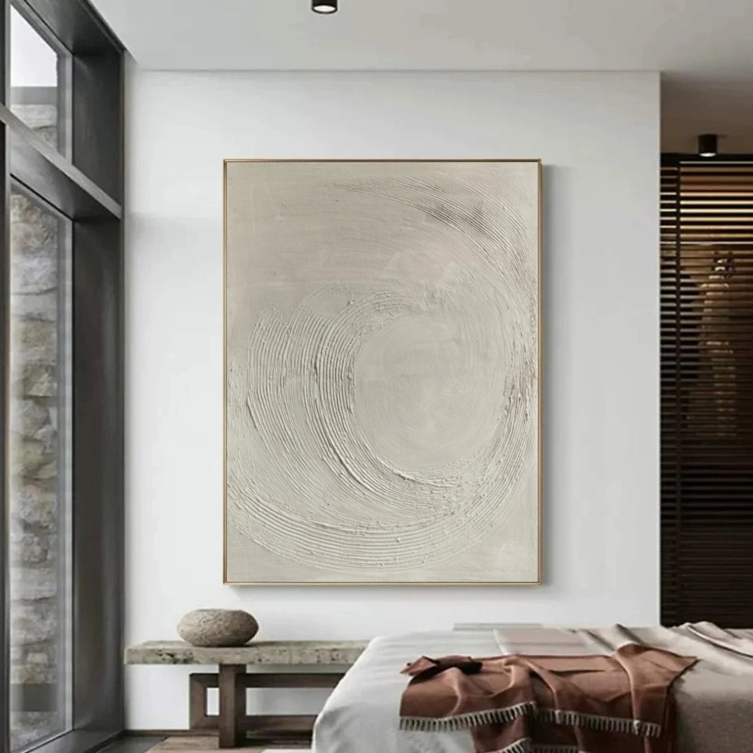 Beige and White Minimalist Canvas Art #MT159