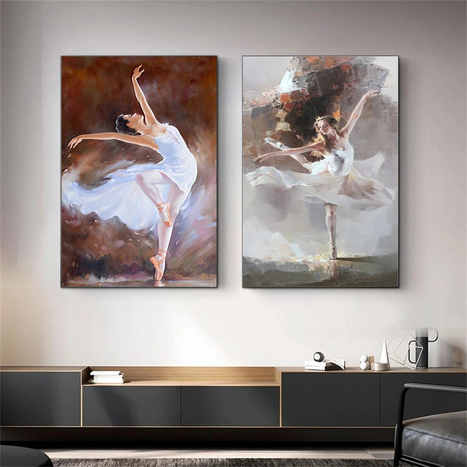Abstract People Canvas Art Set of 2 #AE034