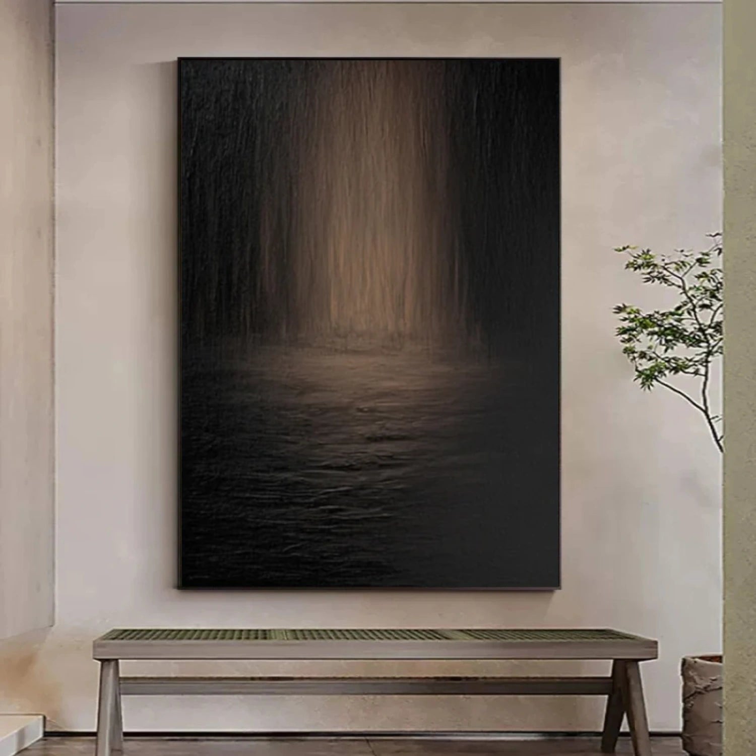 Black and Brown Minimalist Canvas Art #MT161