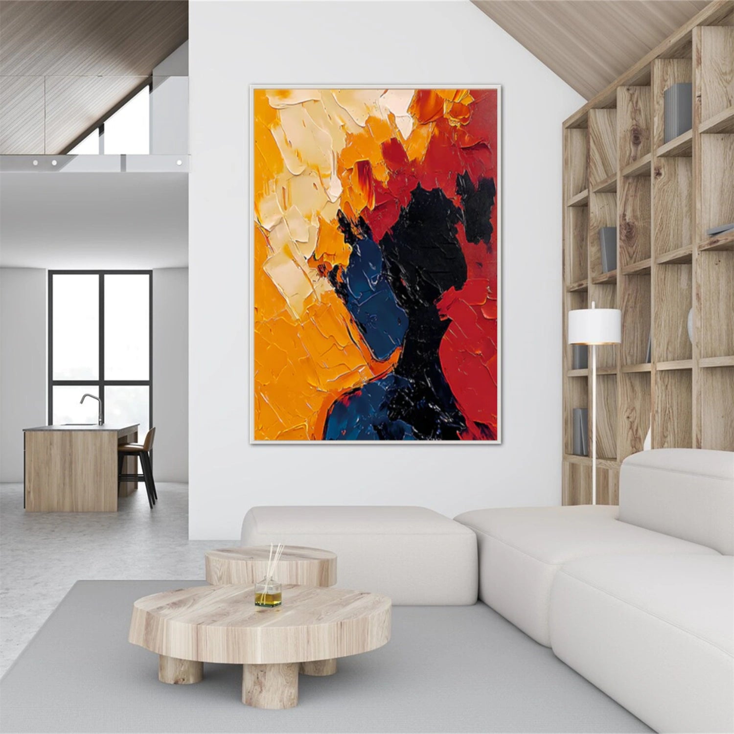 Abstract Portrait Textured Canvas Art #AE042