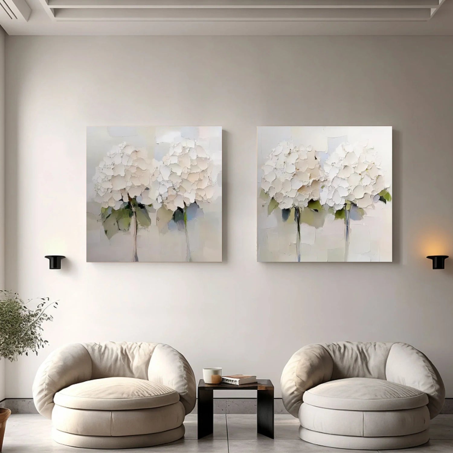 Flower Abstract Textured Wall Art Set of 2 #FP130