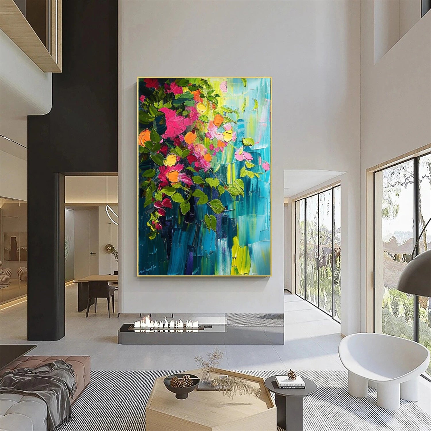 Colorful Flower Abstract Wall Art #FP153