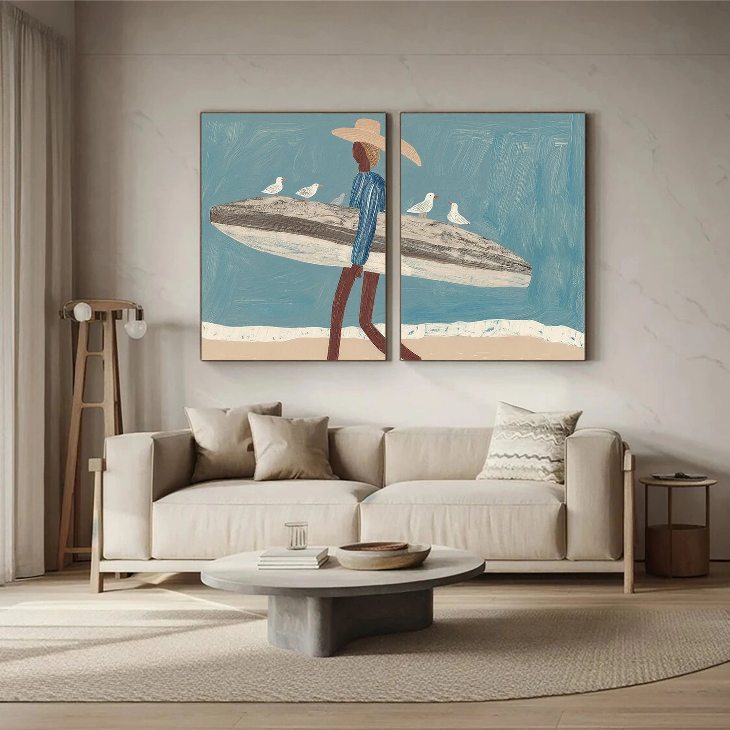 Abstract Portrait Canvas Art Set of 2 #AE101