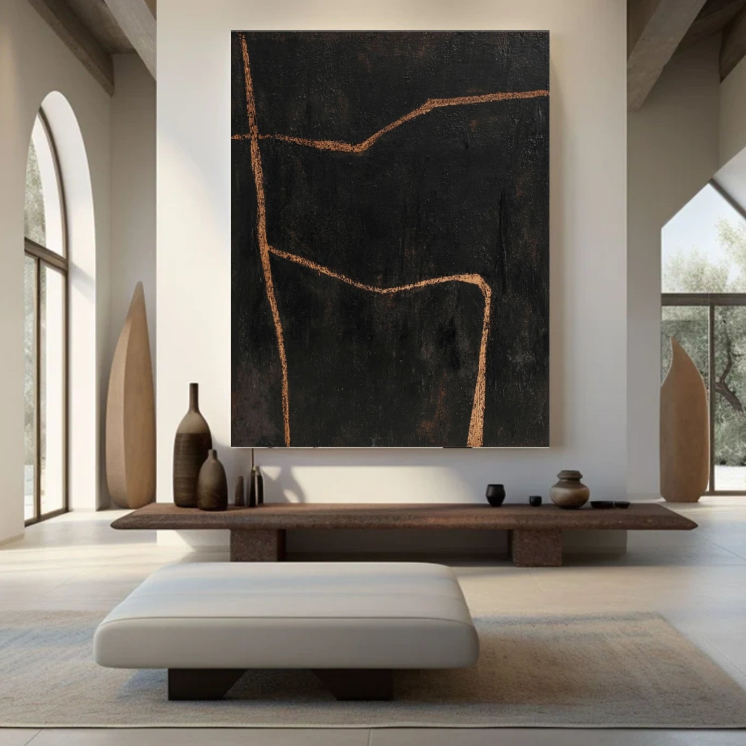 Black Minimalist Canvas Art #MT206