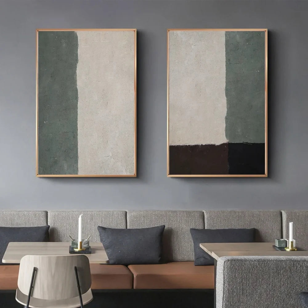 Green Minimalist Canvas Set of 2 #MT113