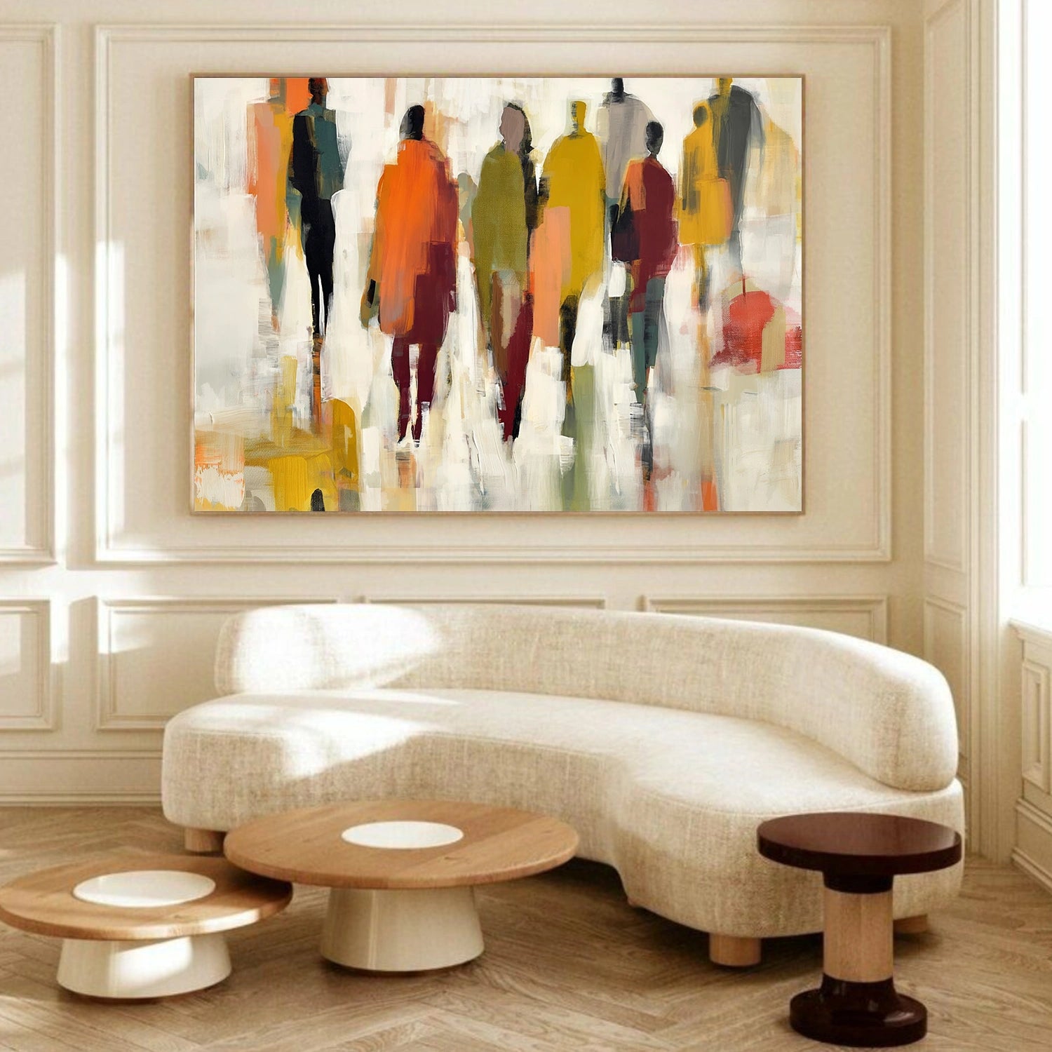 Colorful Abstract People Canvas Art #AE076