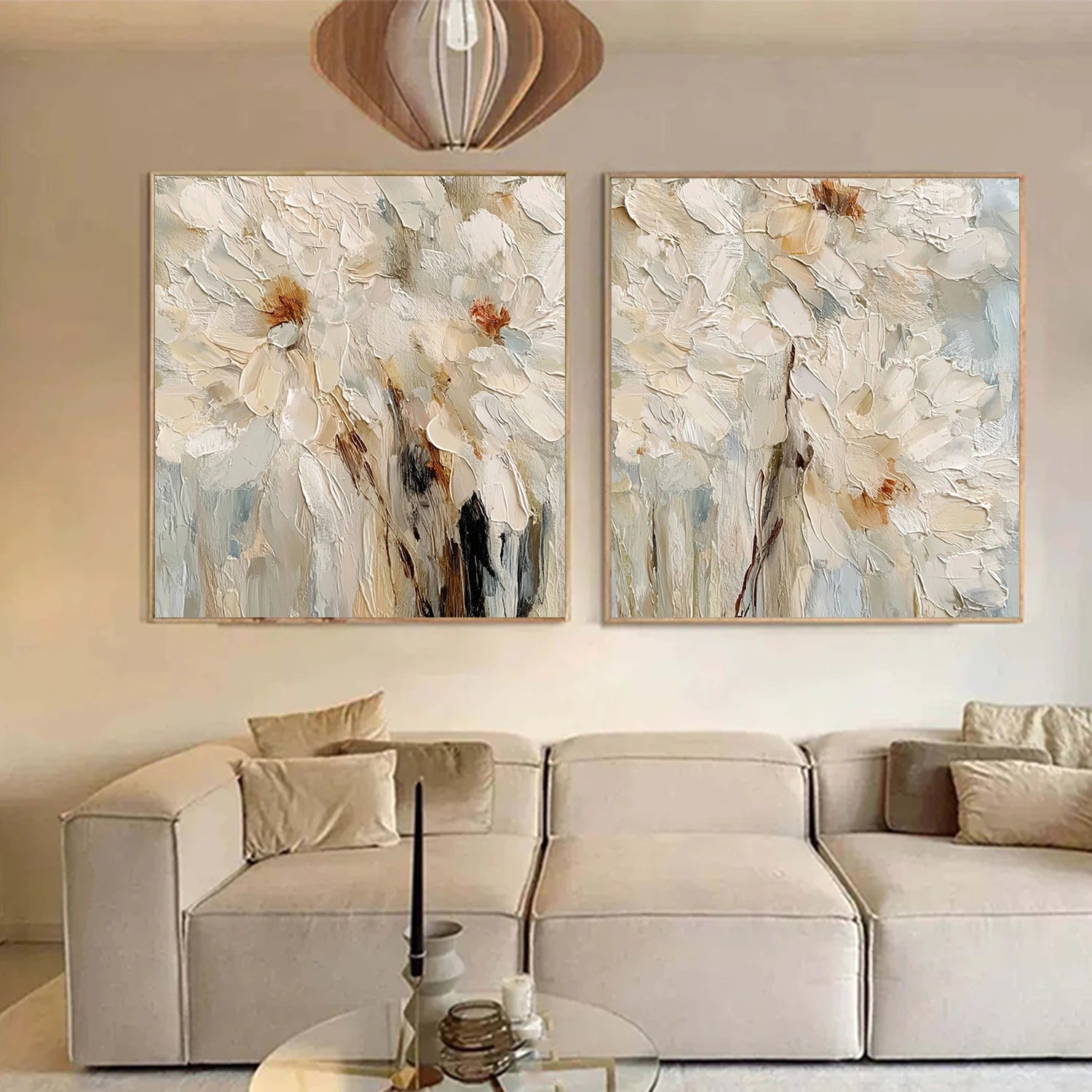 Flower Abstract Textured Wall Art Set of 2 #FP176