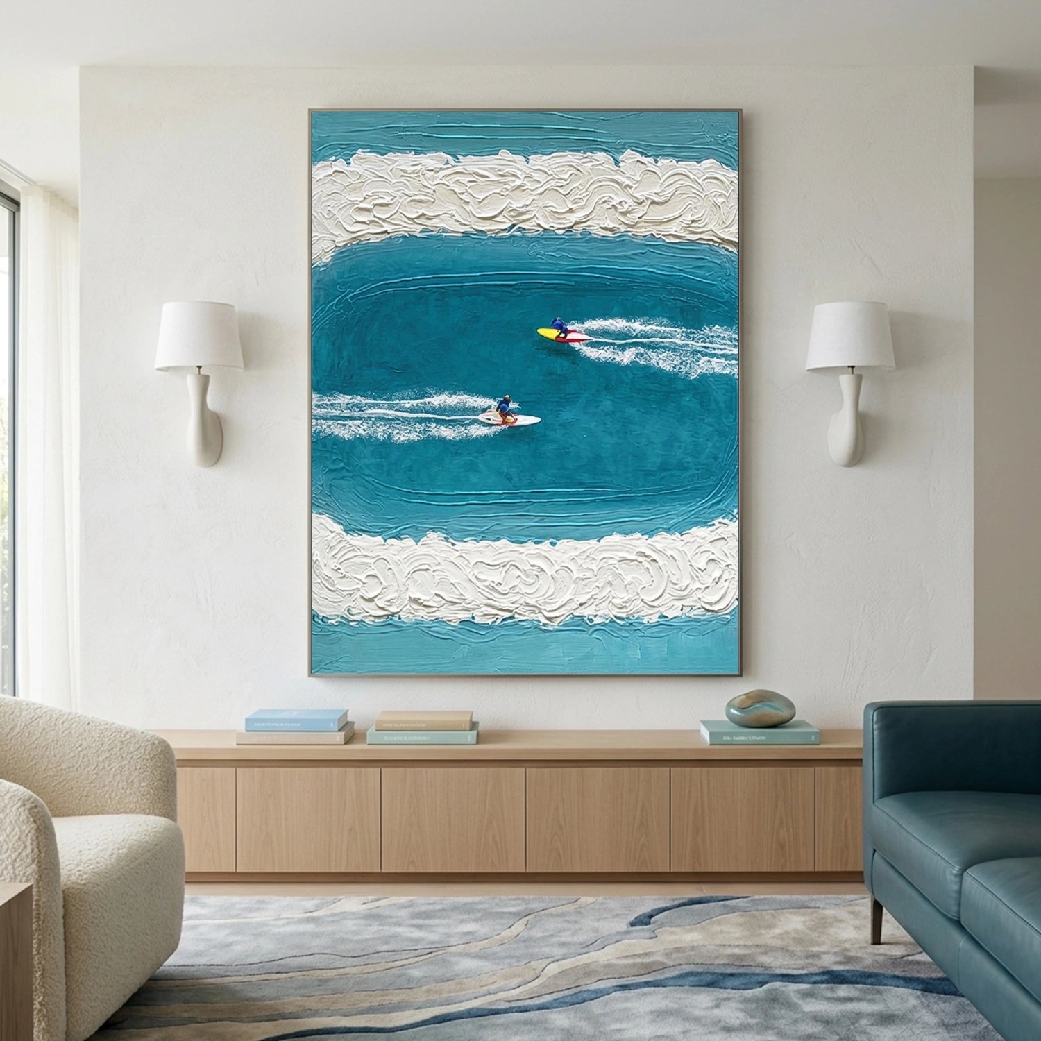 Surfing Sport Textured Wall Art #MS121