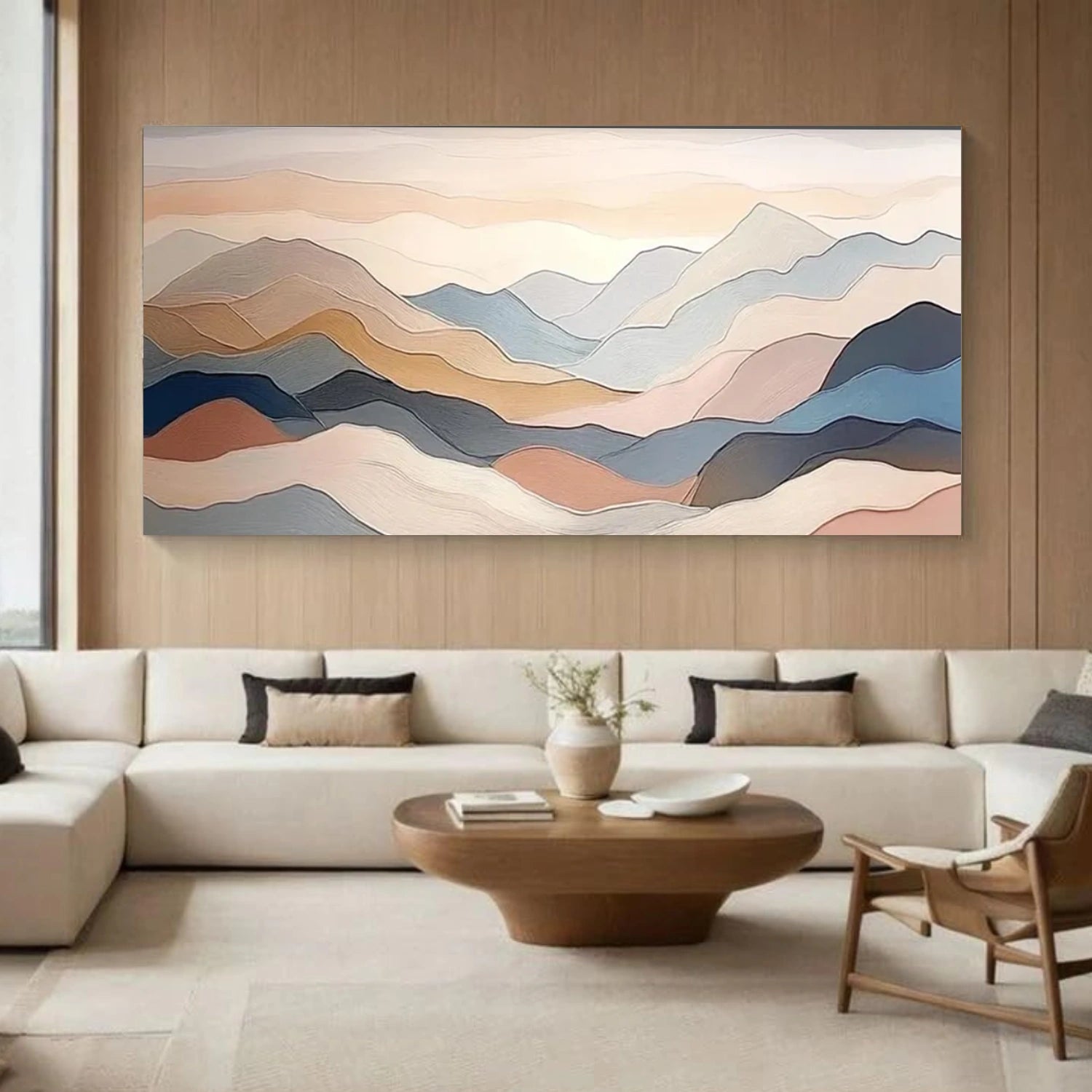 Abstract Mountain Textured Canvas Art #MO046