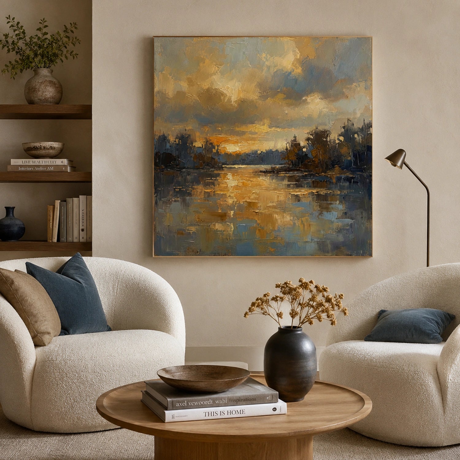 Ocean And Sky Abstract Textured Wall Art #OS169