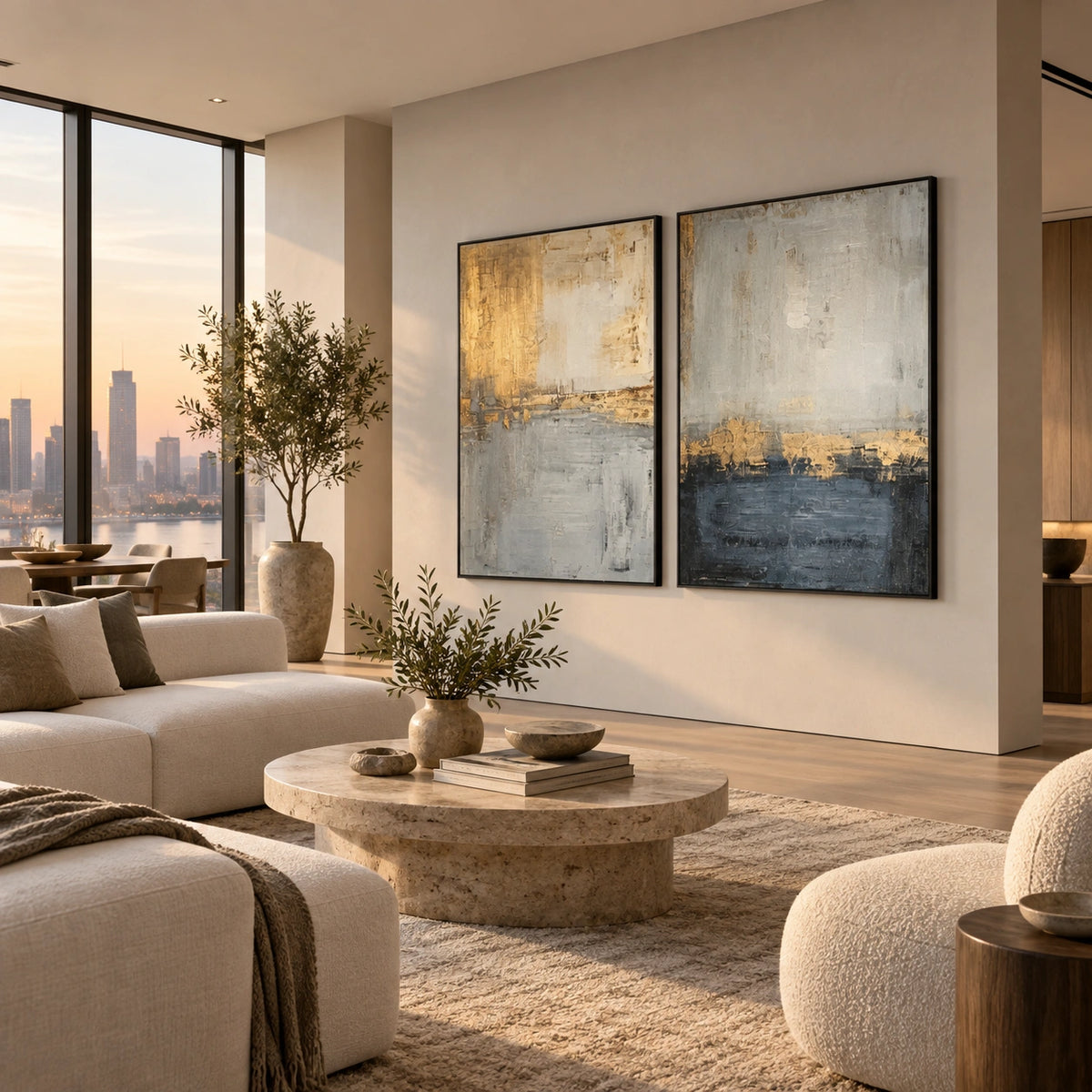 Abstract Canvas Wall Art Set of 2 #AP401