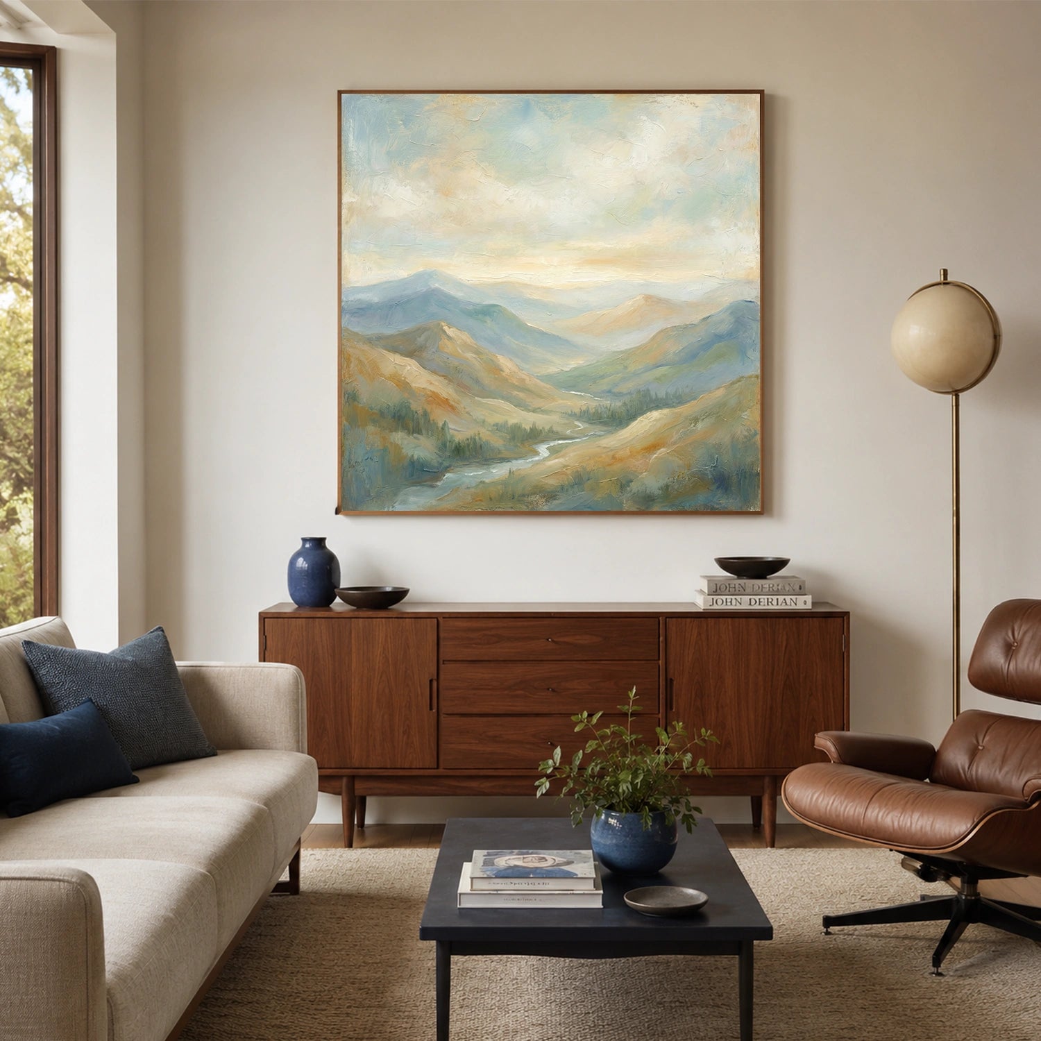 Abstract Mountain Textured Canvas Art #MO063