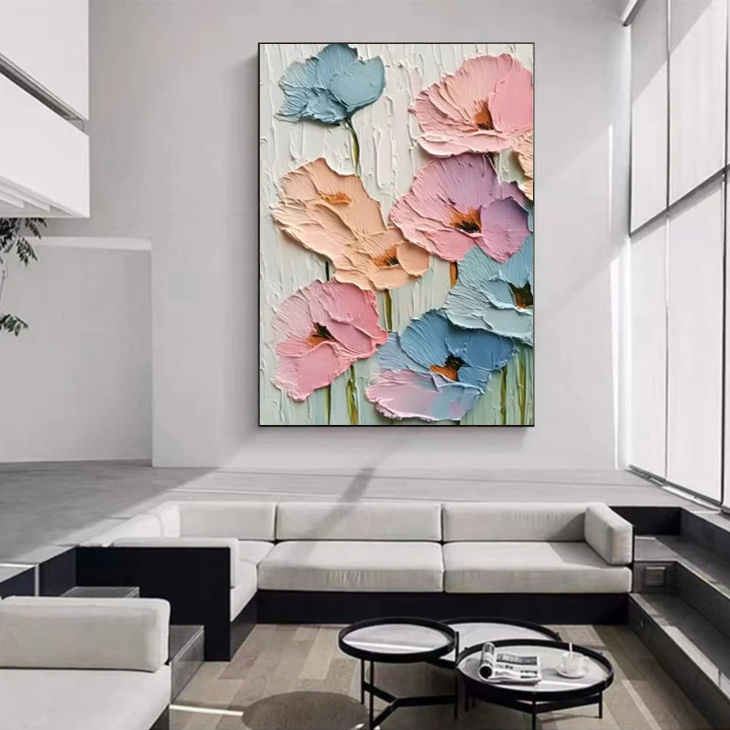 Flower Abstract Textured Wall Art #FP127