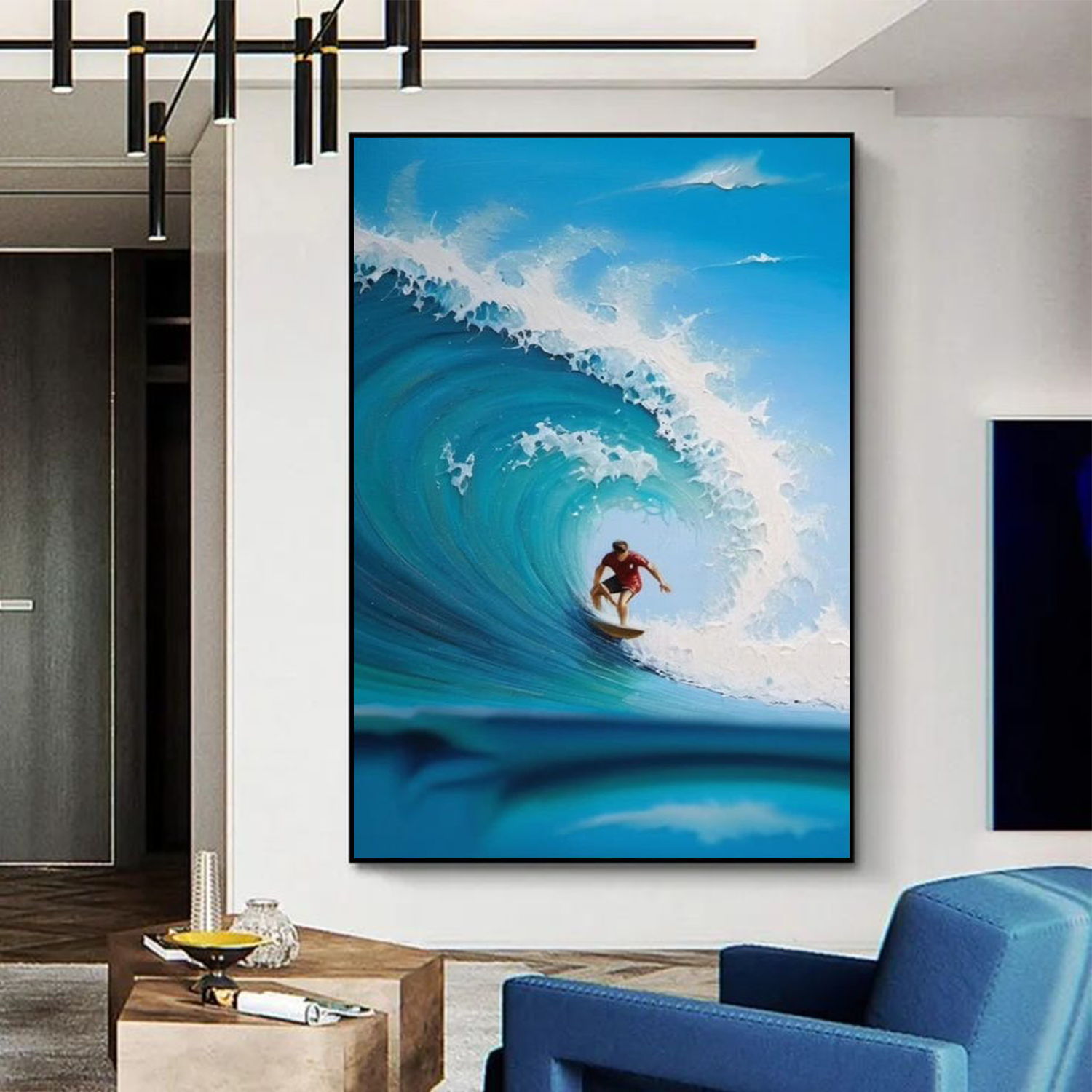 Surfing Sport Textured Wall Art #MS109