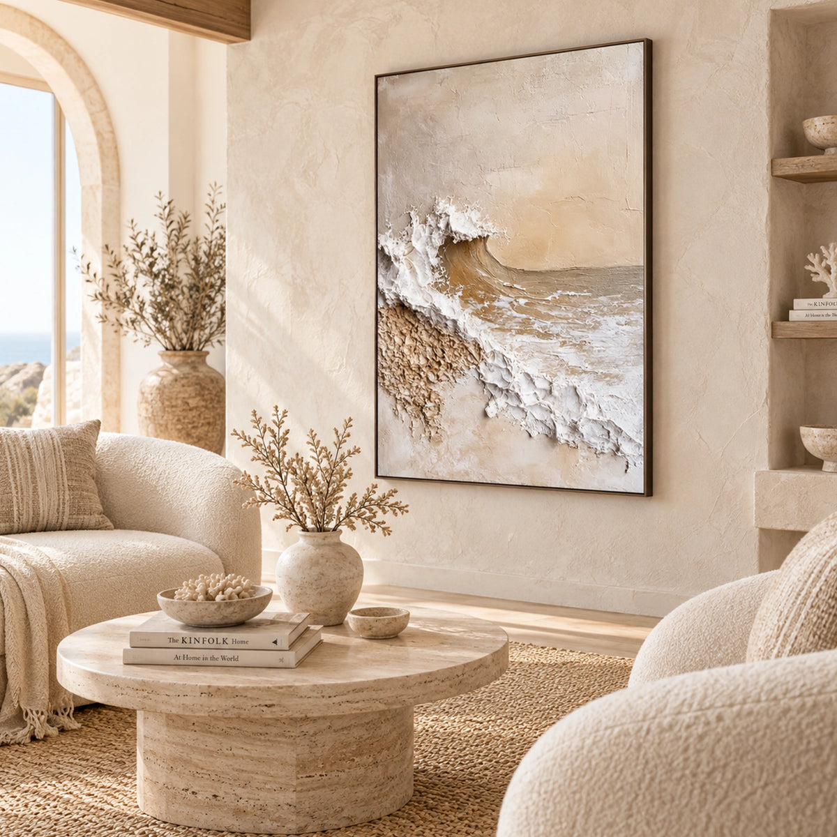 Ocean And Sky Abstract Textured Wall Art #OS221