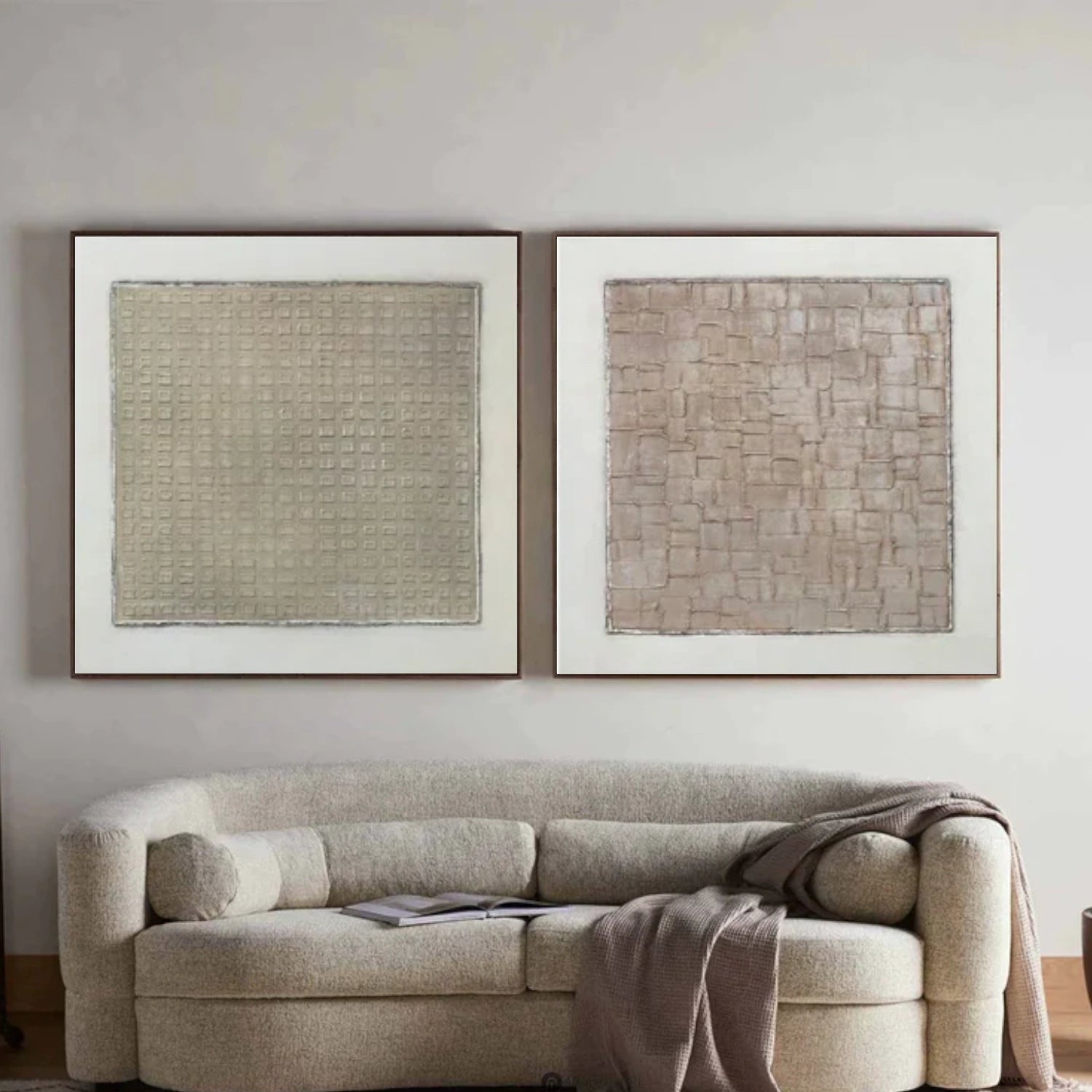 Wabi Sabi Textured Canvas Art Set of 2#WS061