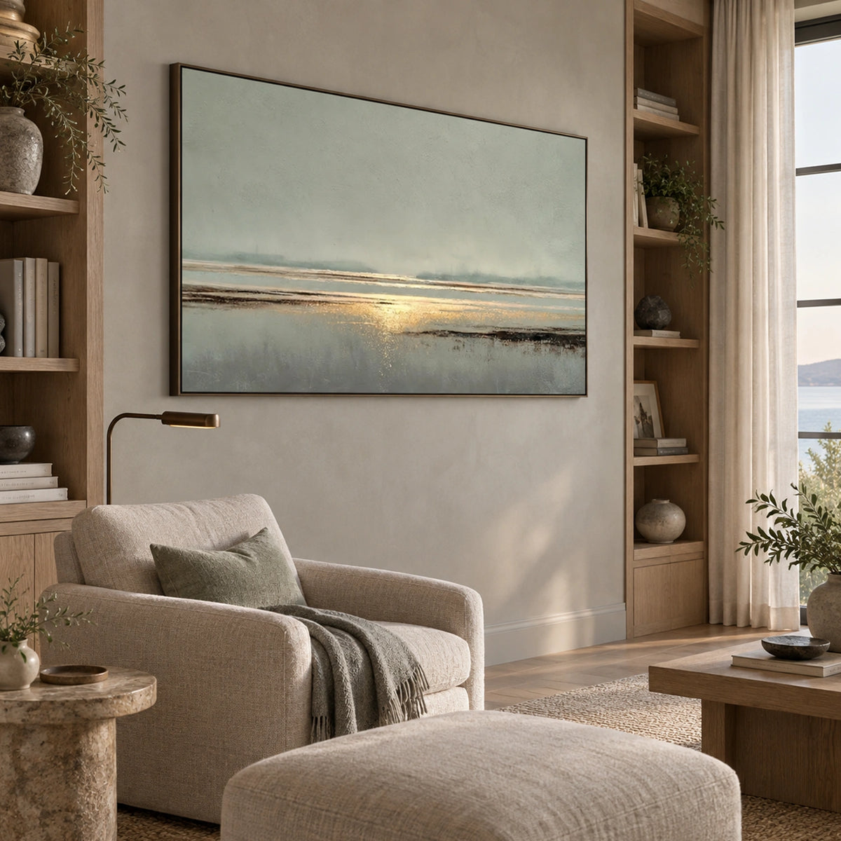 Ocean And Sky Abstract Wall Art #OS235