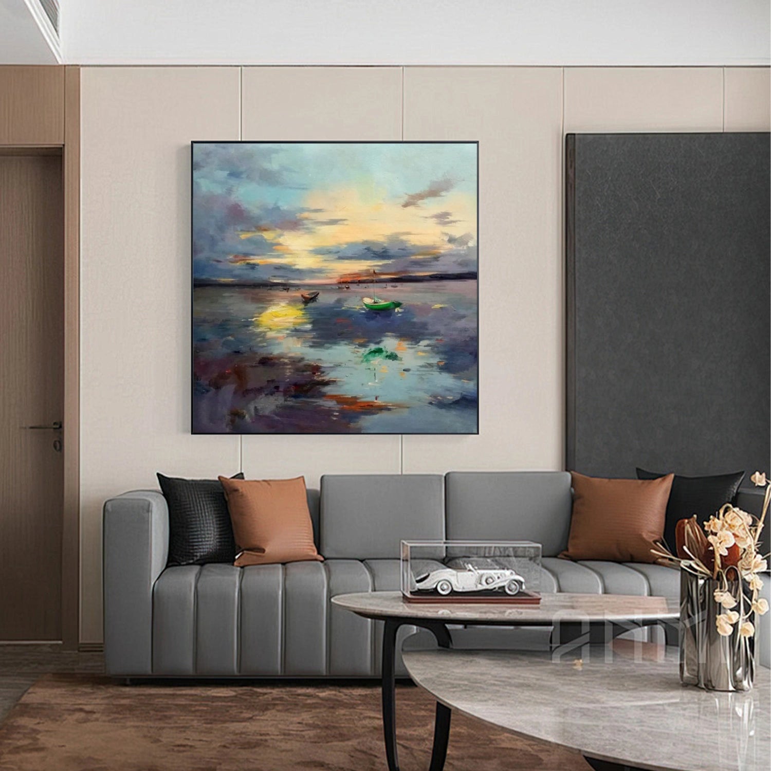 Ocean And Sky Abstract Wall Art #OS072