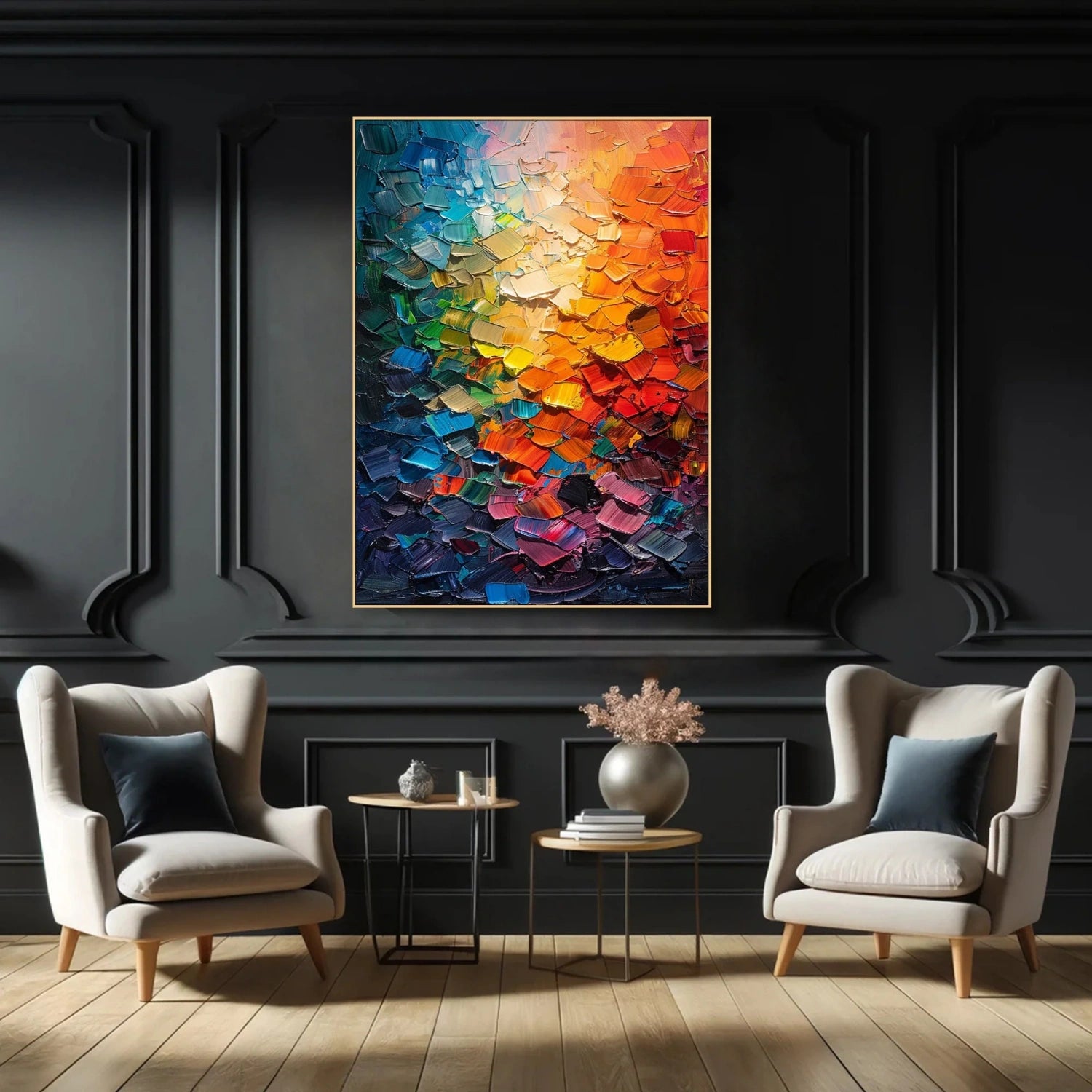 Colorful Abstract Textured Painting Canvas #AT094