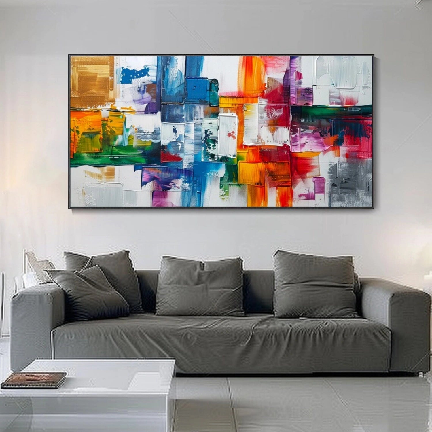 Colorful Abstract Textured Painting Canvas #AT092