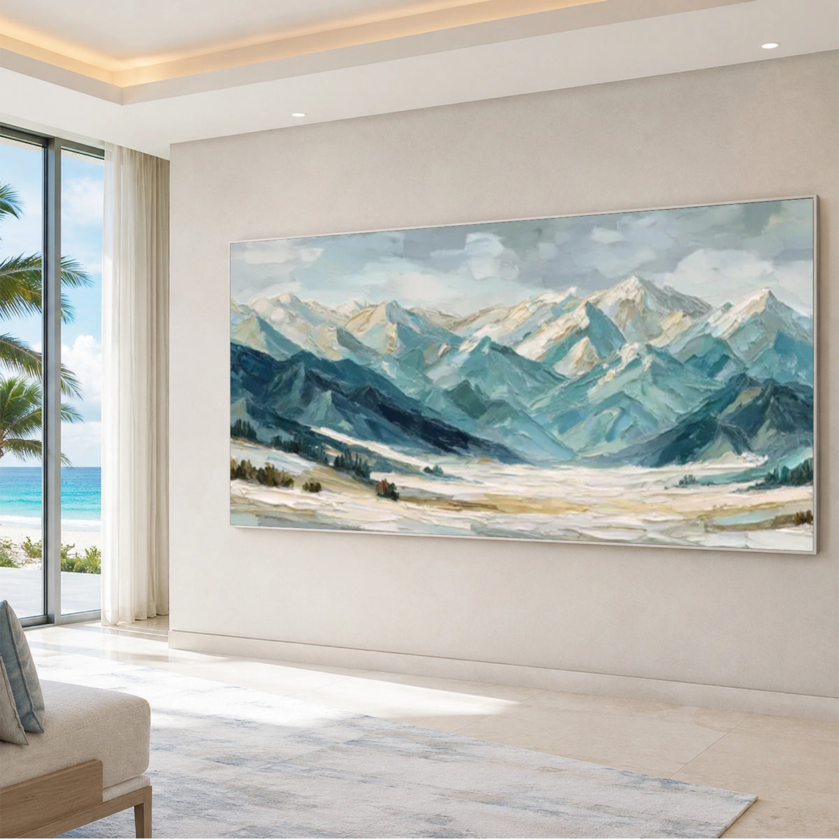 Abstract Mountain Textured Canvas Art #MO090