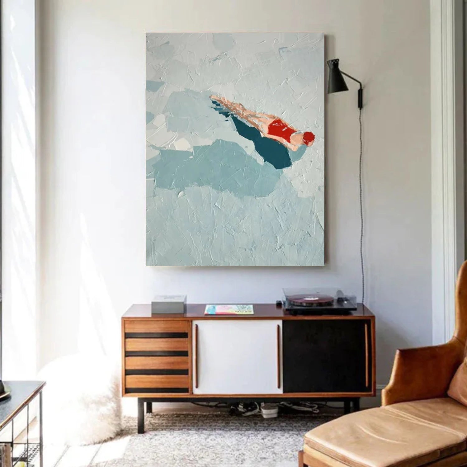 Swimming Sport Textured Wall Art #MS017
