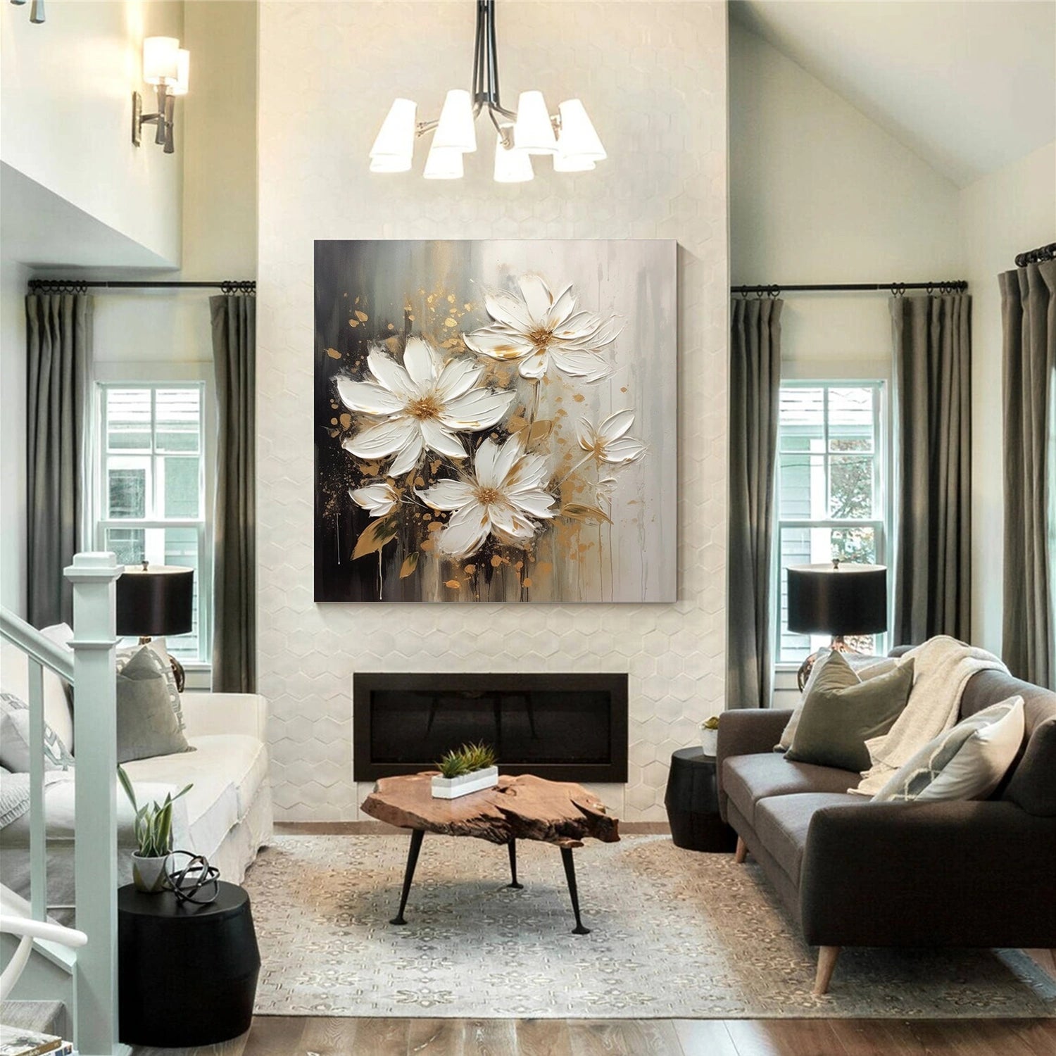 Flower Textured Painting Canvas #FP094