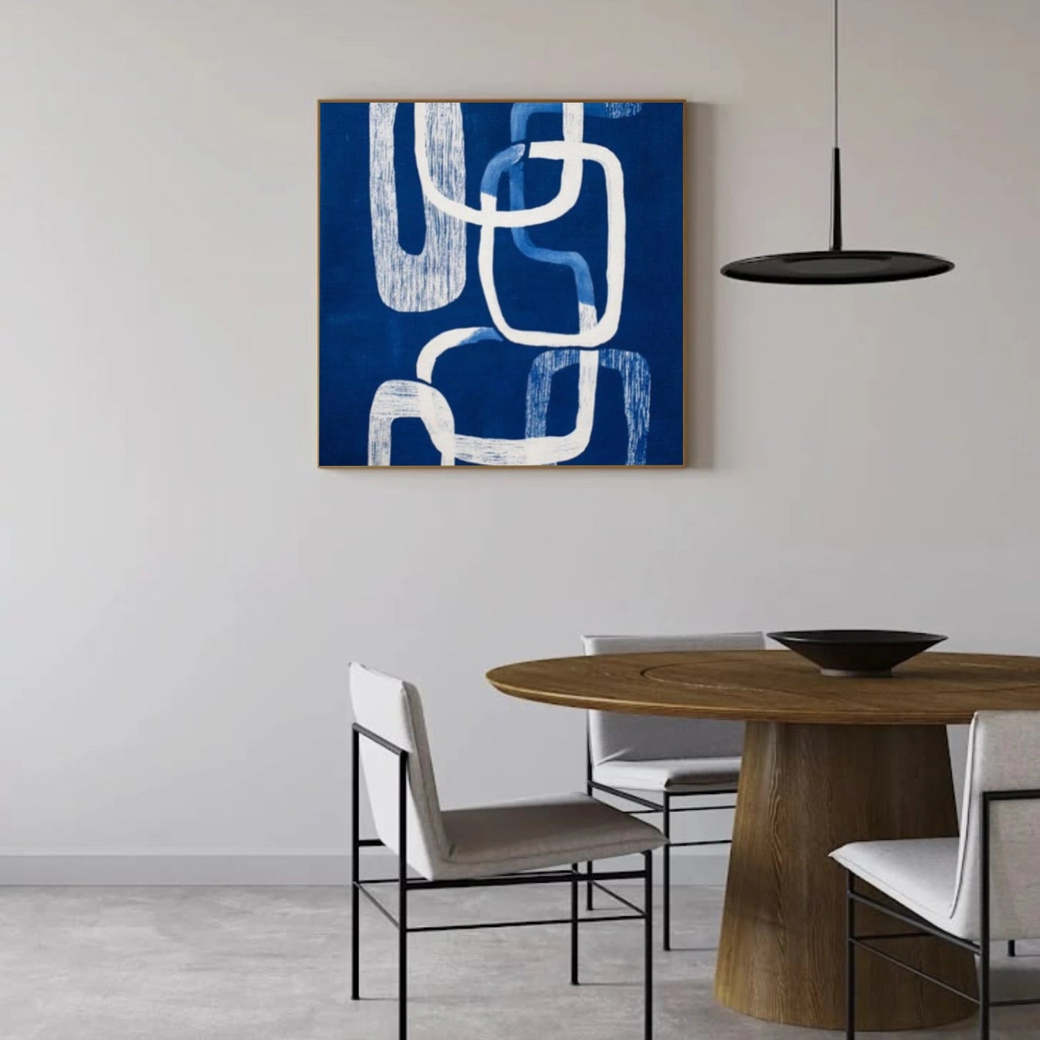 Blue and White Abstract Canvas Wall Art #AP362
