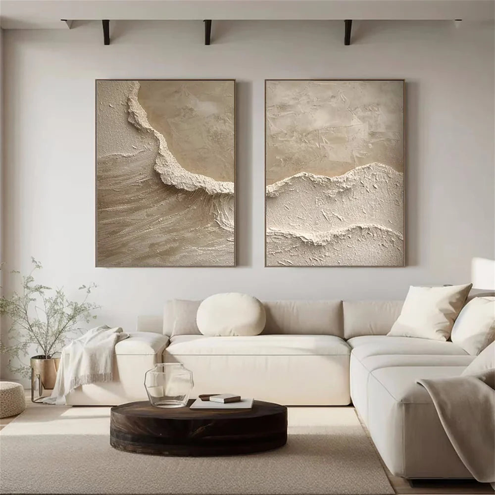 Ocean Textured Painting Canvas Set of 2 #OS017