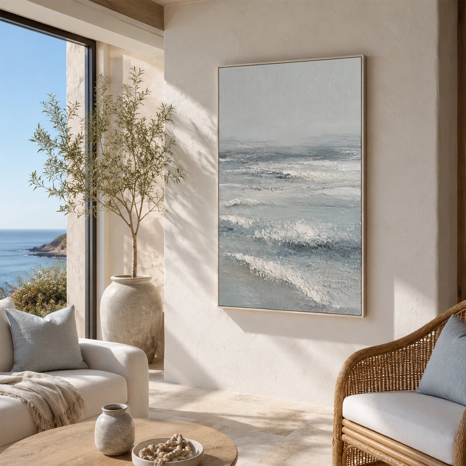 Ocean And Sky Abstract Textured Wall Art #OS192