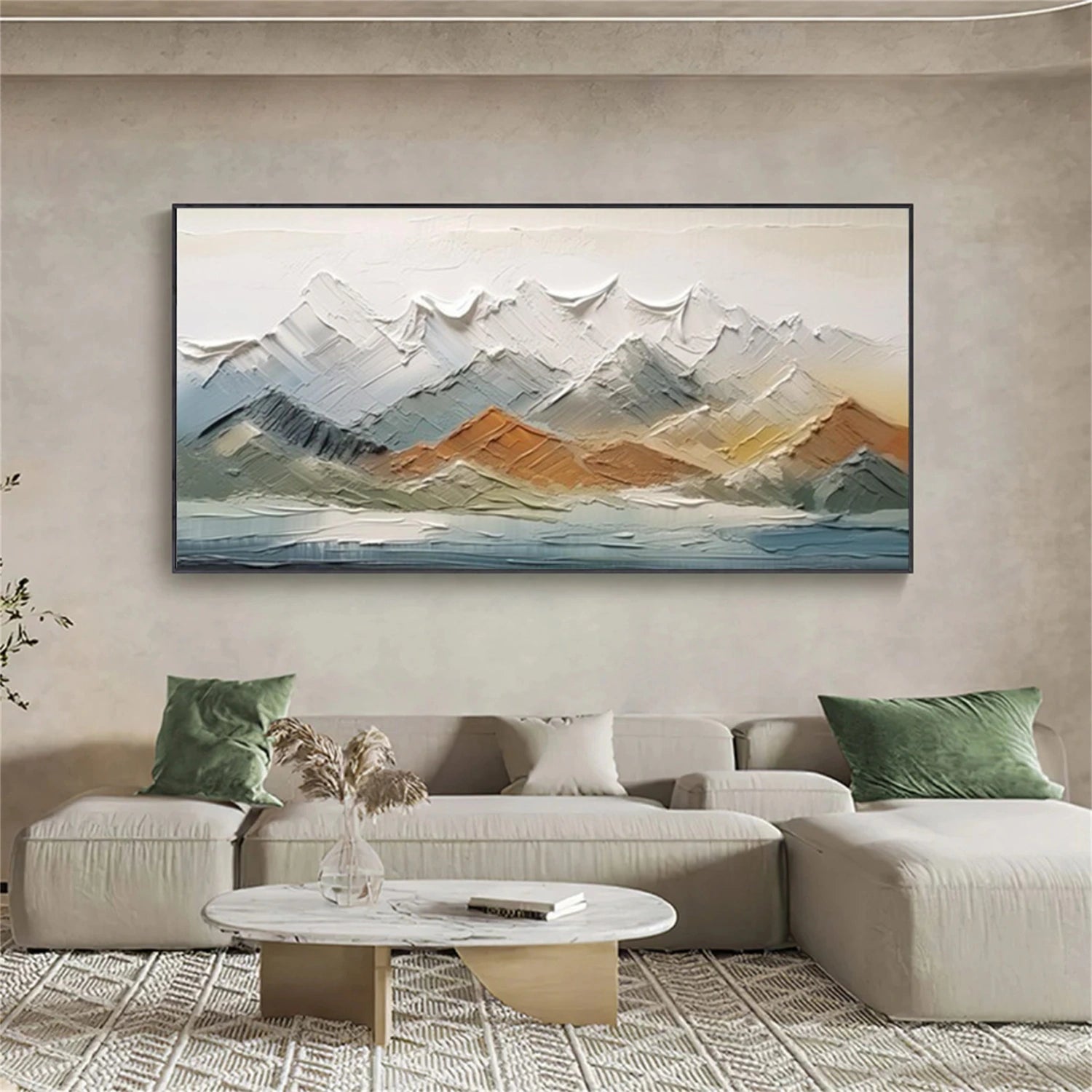 Abstract Mountain Textured Canvas Art #MO040
