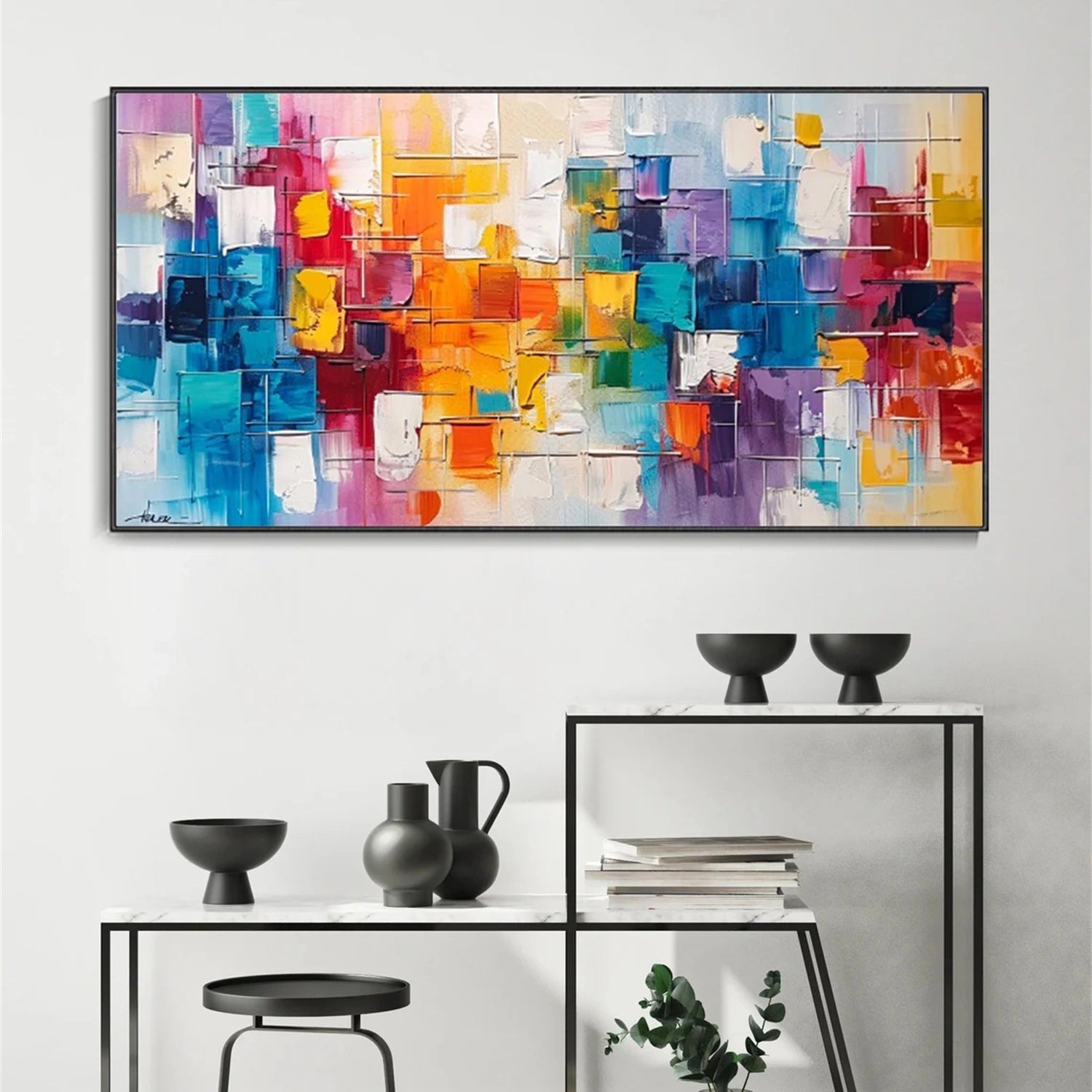 Colorful Abstract Textured Painting Canvas #AT080