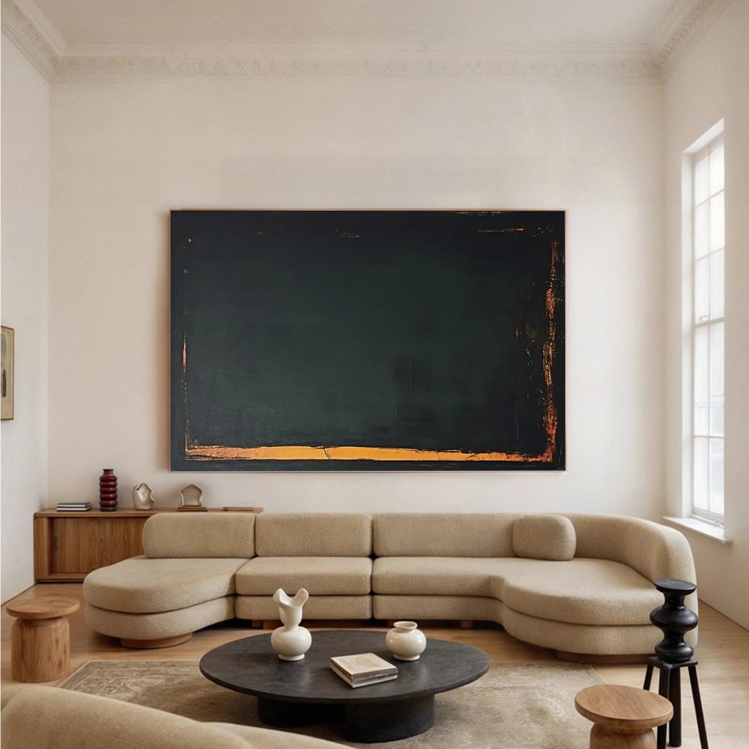Black Minimalist Canvas Art #MT189