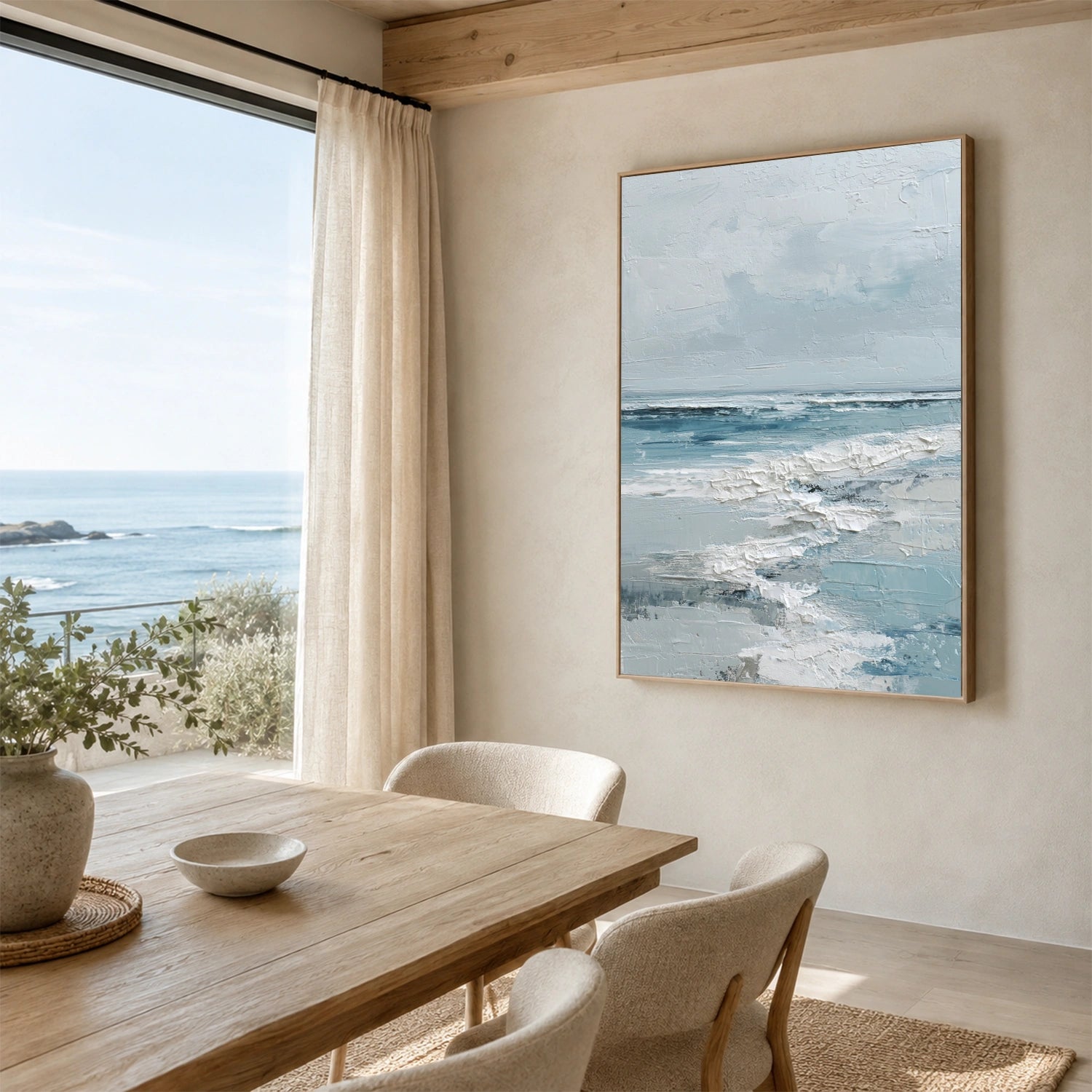 Ocean And Sky Abstract Textured Wall Art #OS189