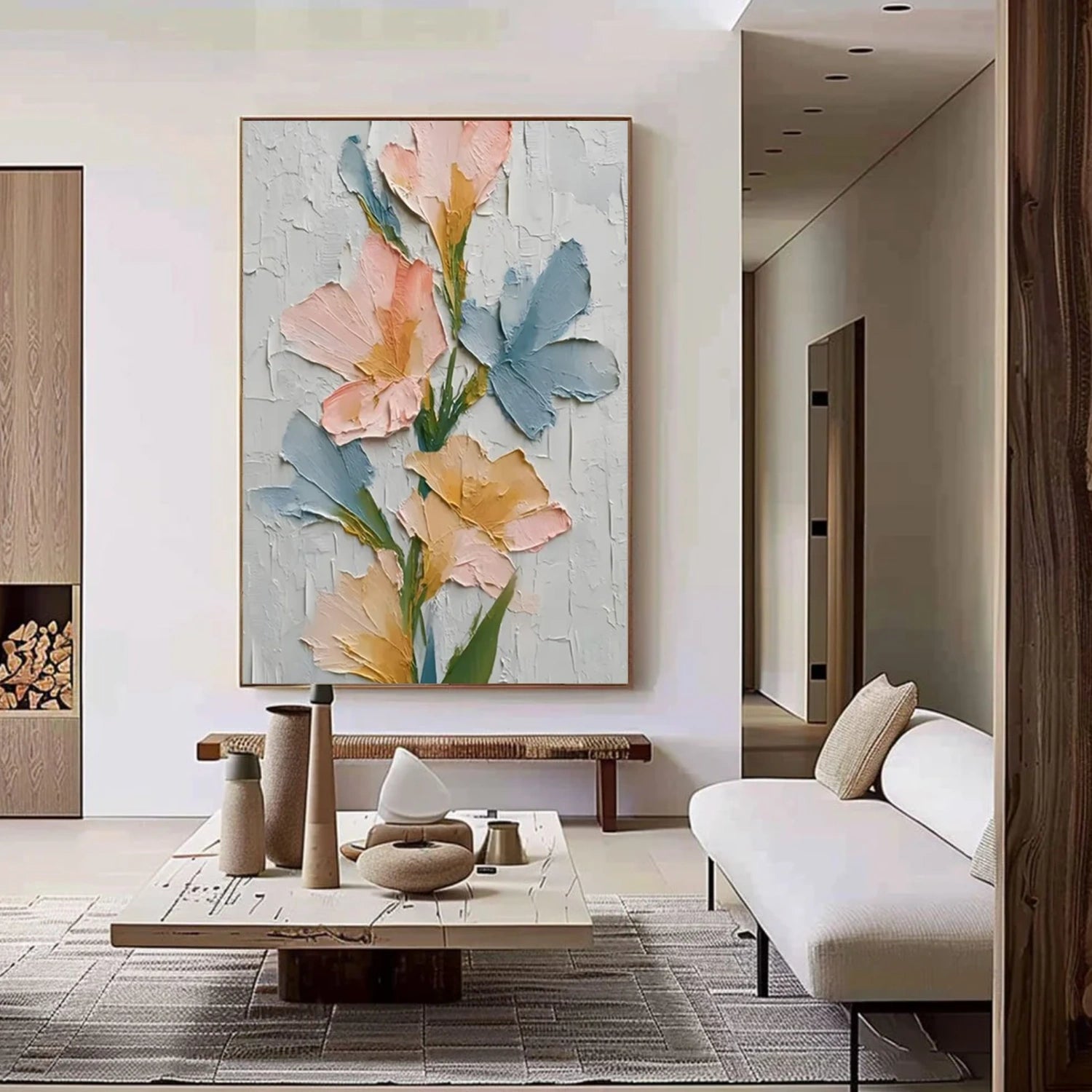 Flower Abstract Textured Wall Art #FP124