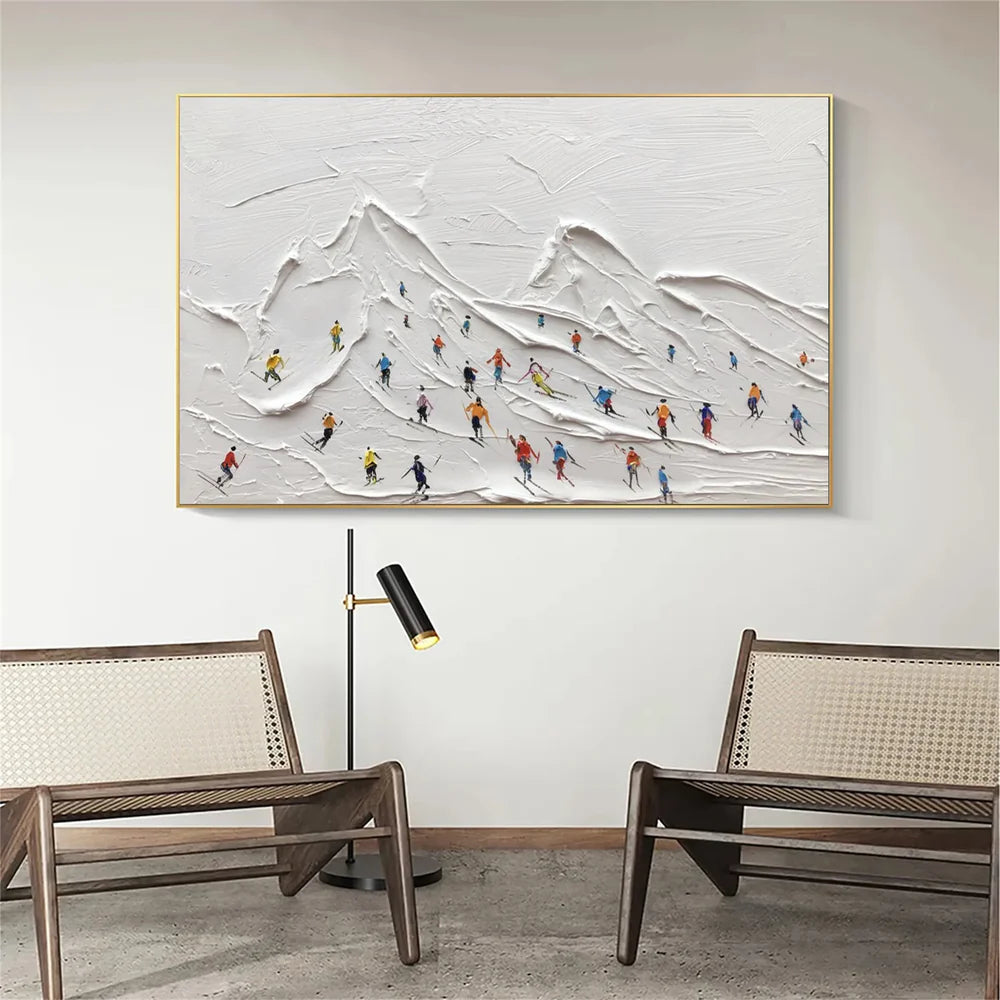 Skiing Sport Textured Wall Art #MS024