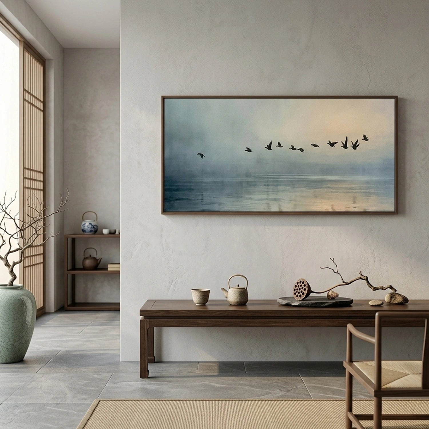 Ocean And Sky Abstract Wall Art #OS163
