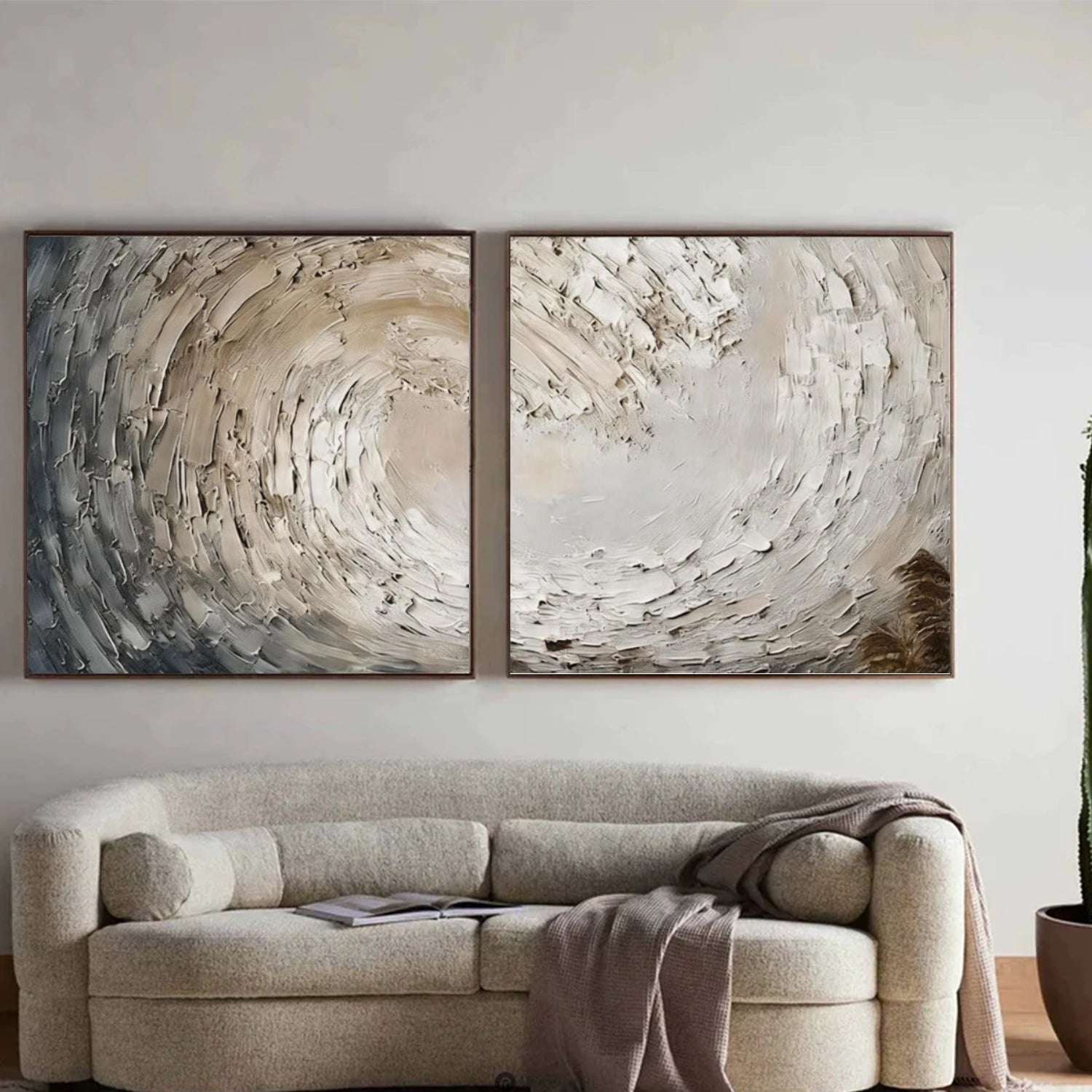 Ocean Abstract Textured Wall Art Set of 2 #OP059