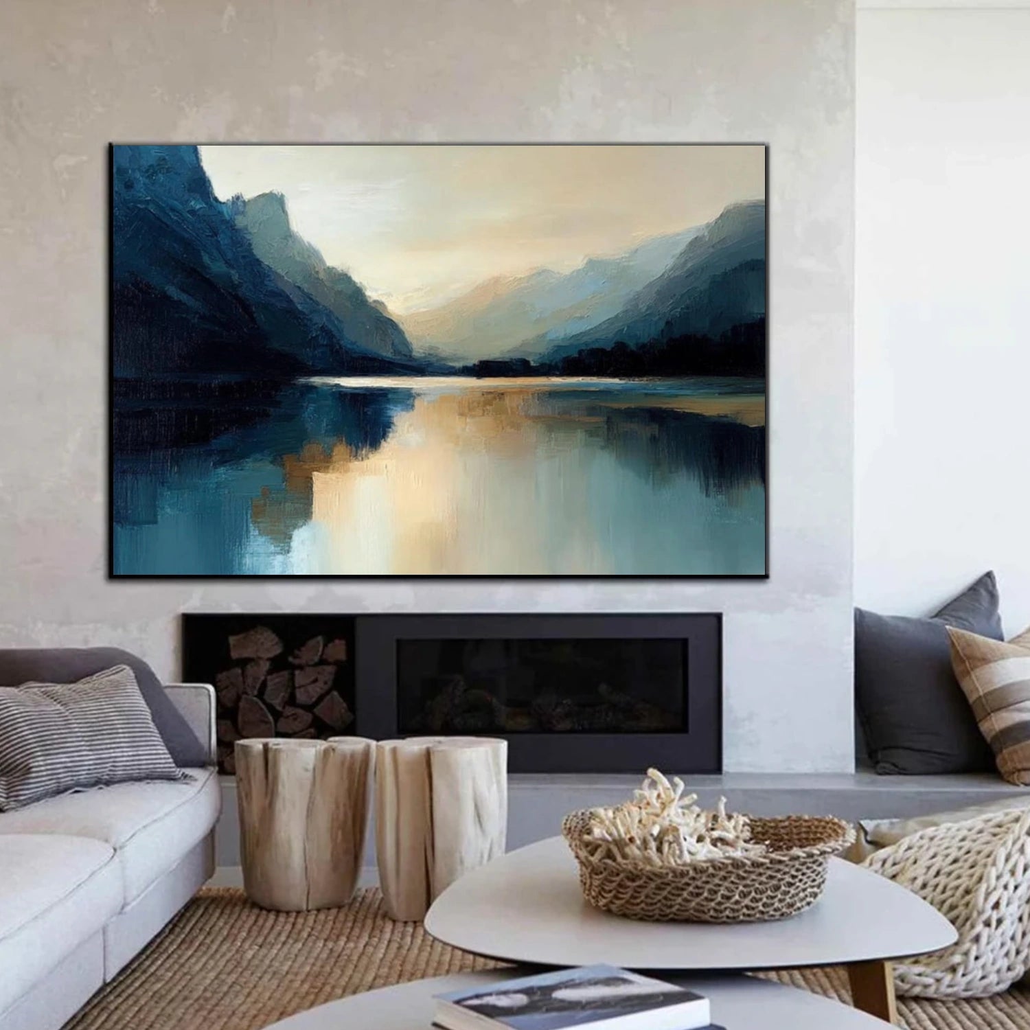 Ocean And Sky Abstract Wall Art #OS146