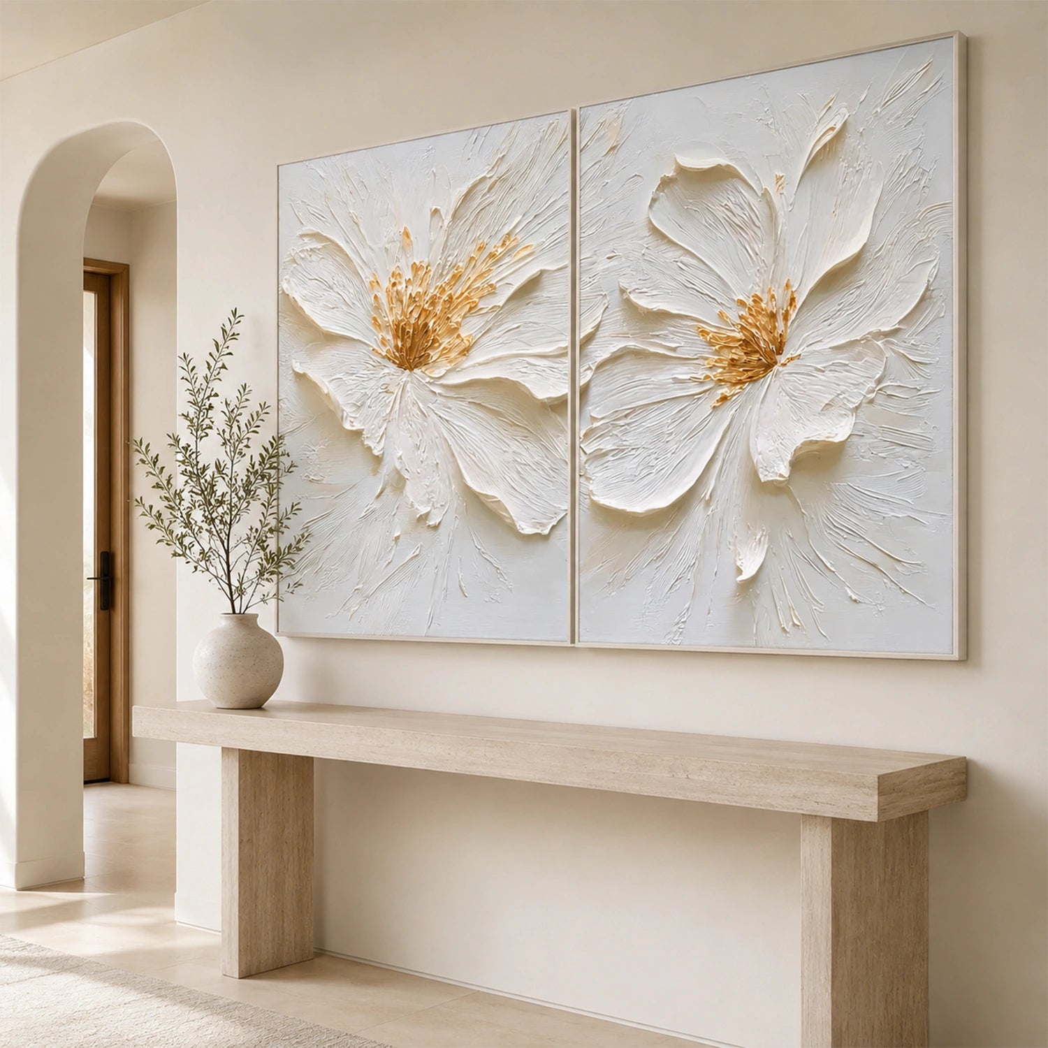 Flower Abstract Textured Wall Art Set of 2 #FP197
