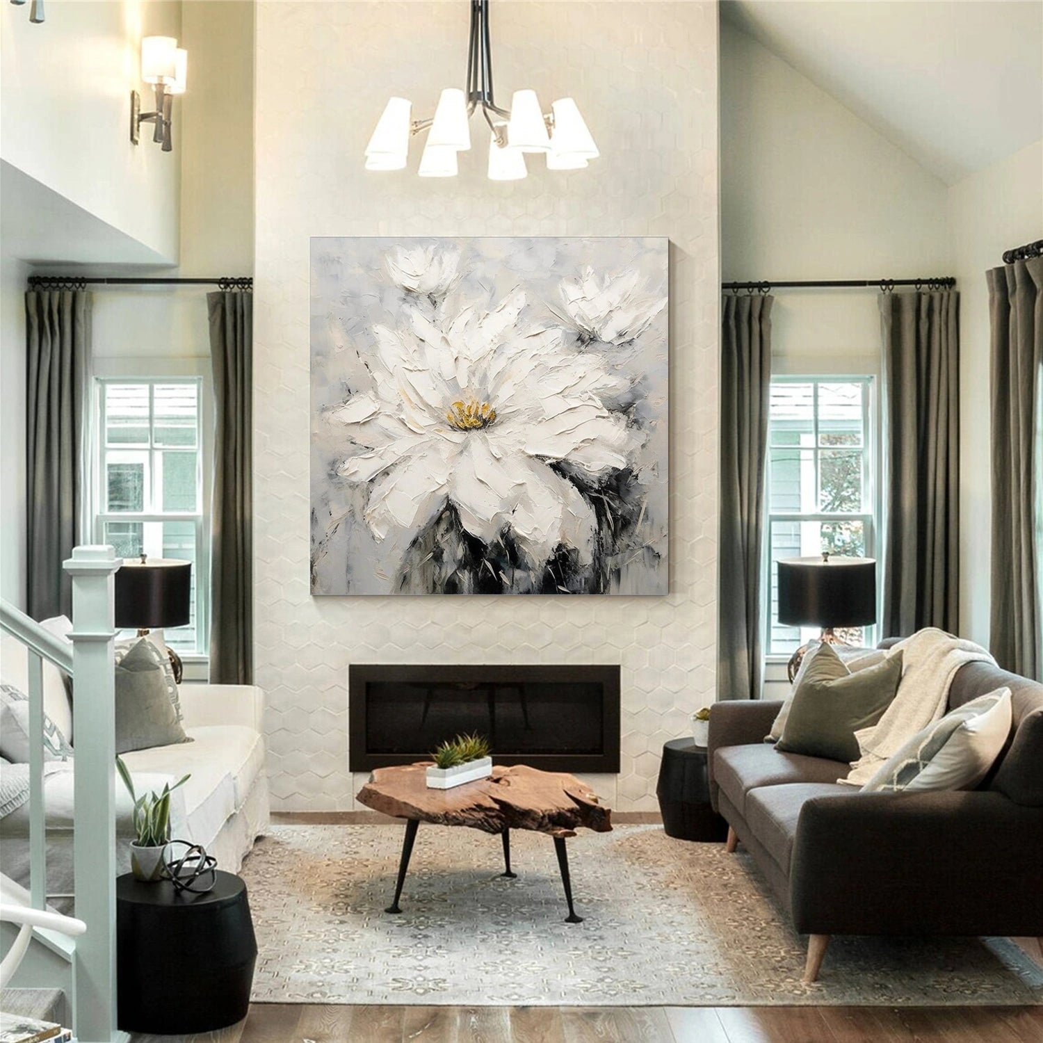 Flower Textured Painting Canvas #FP093